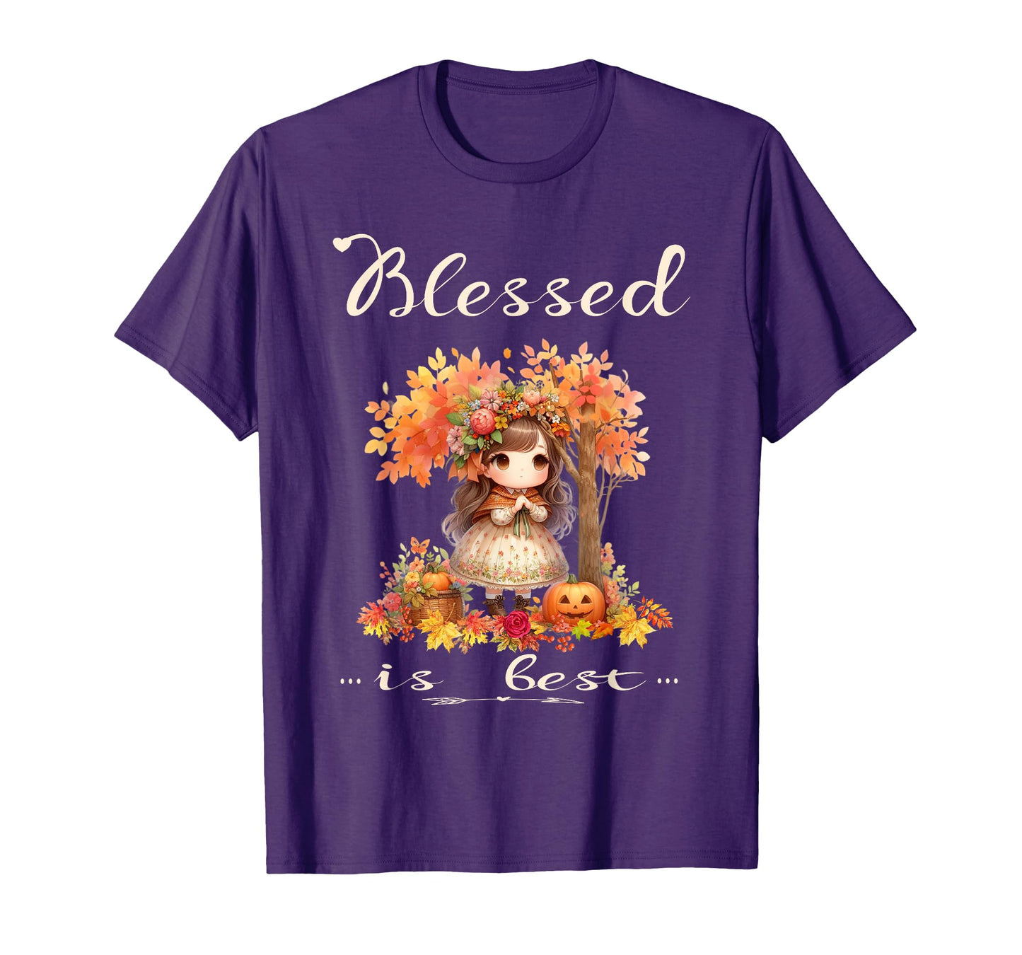 Blessed is Best Fall & Autumn Harvest Cute Vintage Girl T-Shirt
