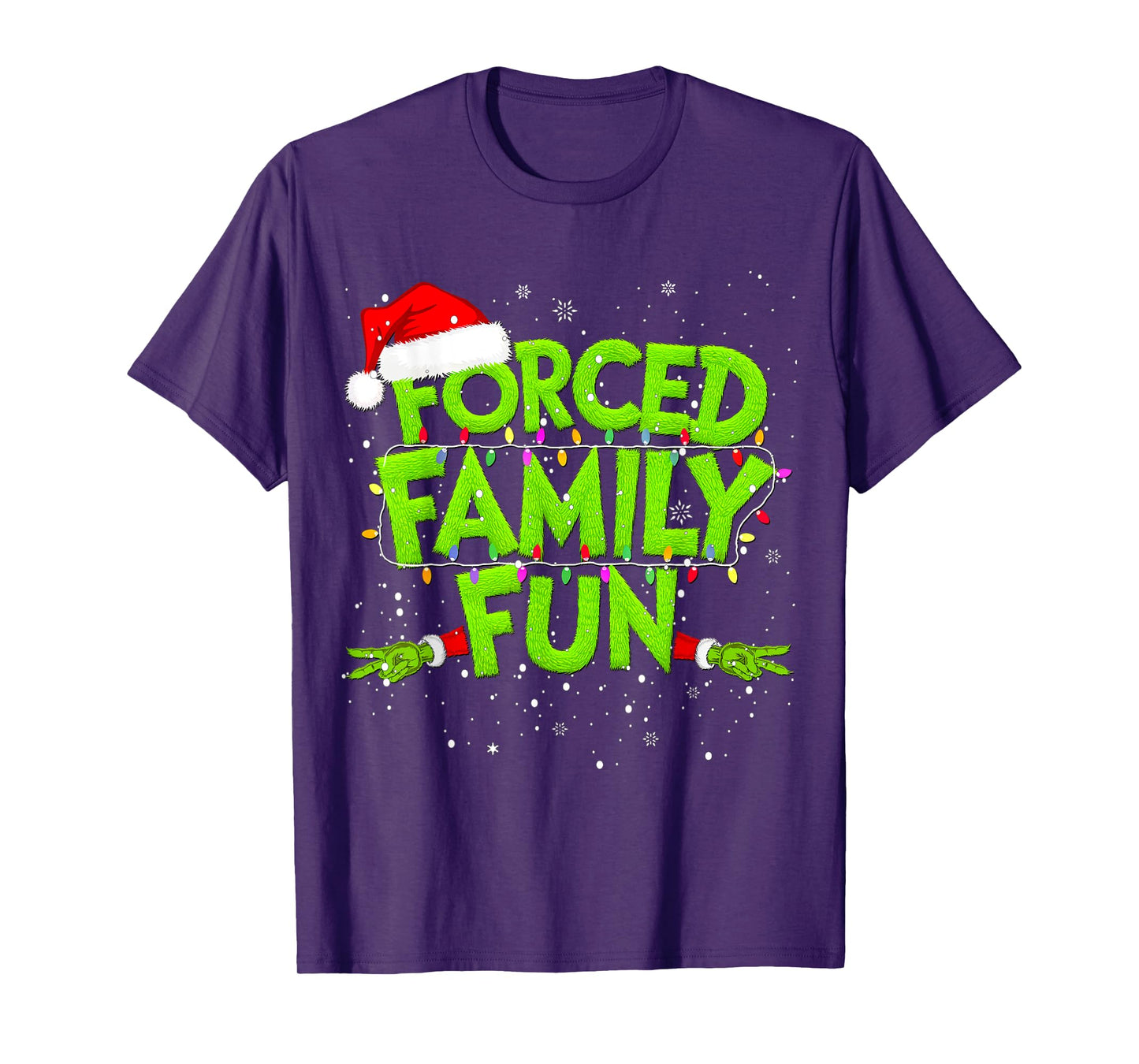 Forced Family Fun Christmas Shirts Matching Family Pajama T-Shirt