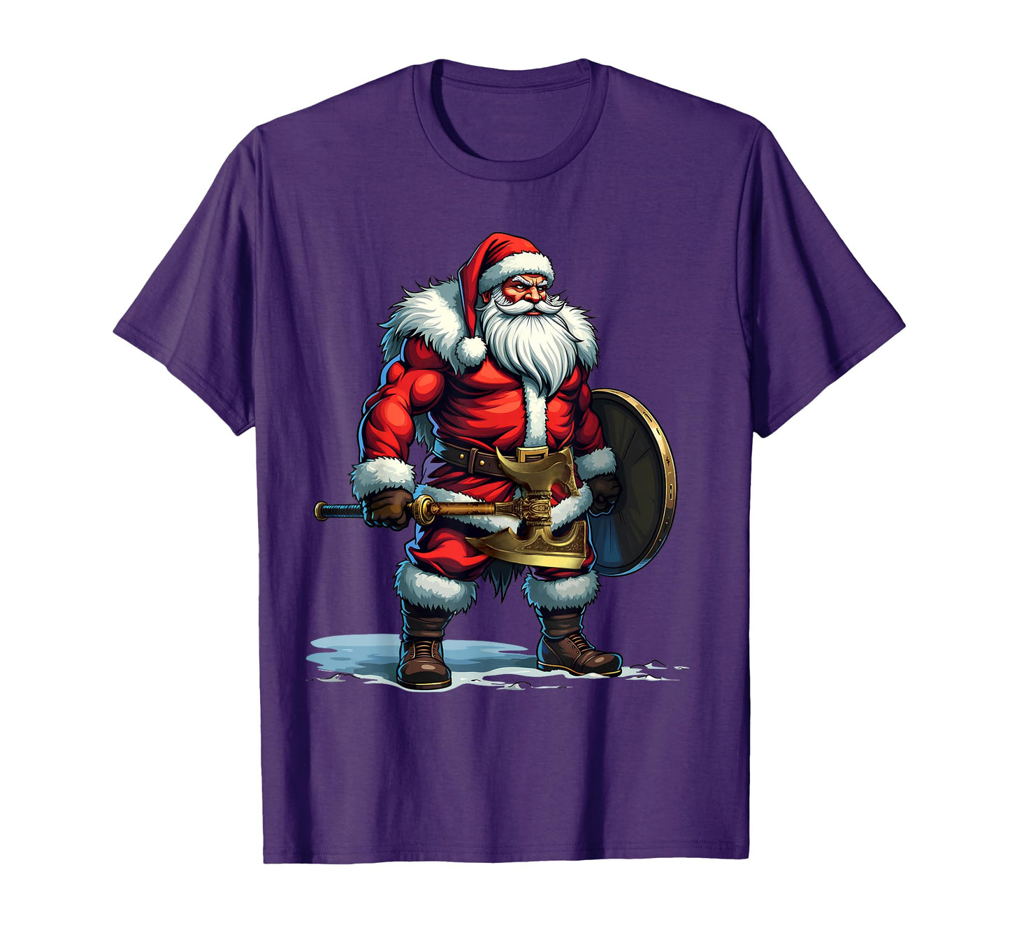 Bad Santa Claus Viking Berserker Look Christmas T-Shirt
