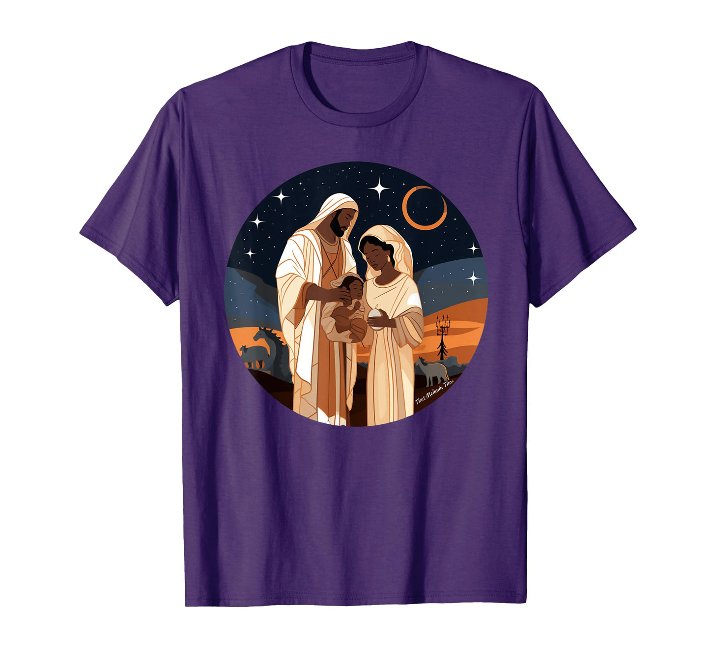 Jesus Is The Reason For The Season Afro Black Nativity Scene T-Shirt