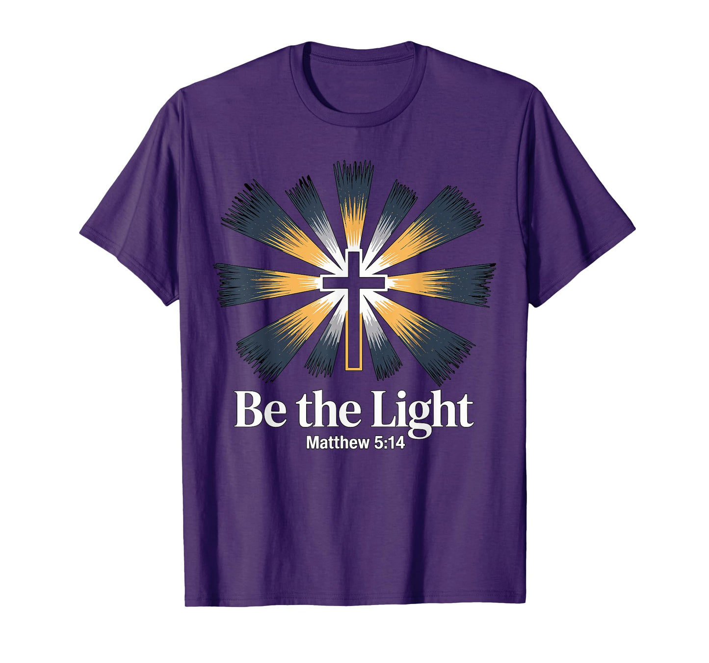 Be The Light Matthew 5 14 Bible Verse Christian Cross Faith T-Shirt