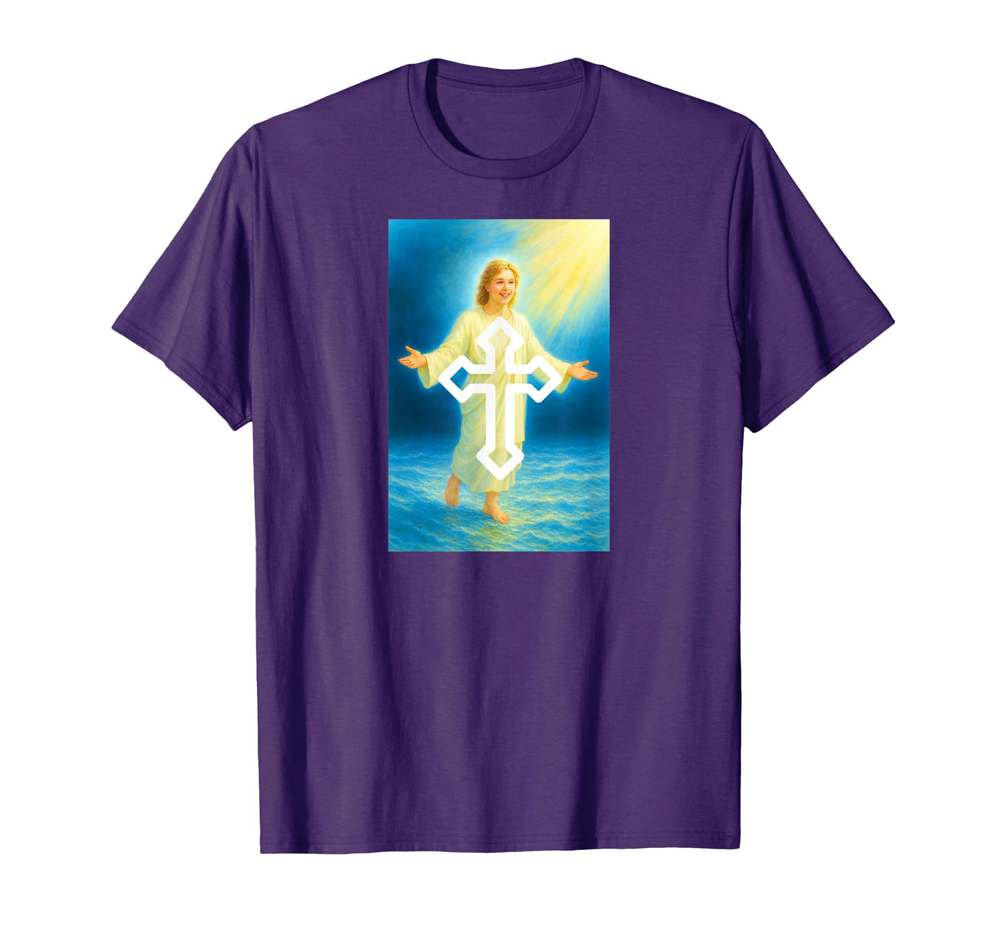 Young Jesus Cross Art | Christian Faith Spiritual Symbol T-Shirt