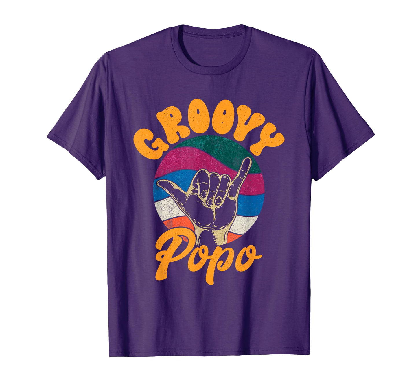 Vintage Father's Day Dad Grandpa Retro Groovy Popo Men T-Shirt