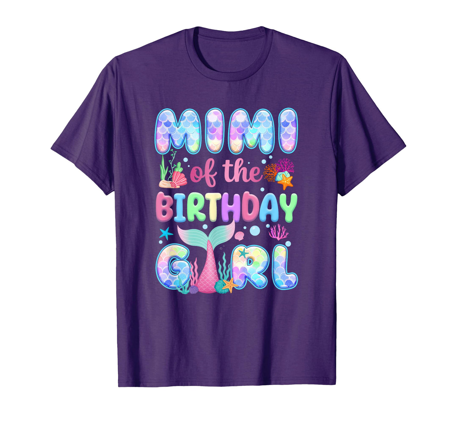 Mimi Of The Birthday Mermaid Girl Family Matching Party T-Shirt