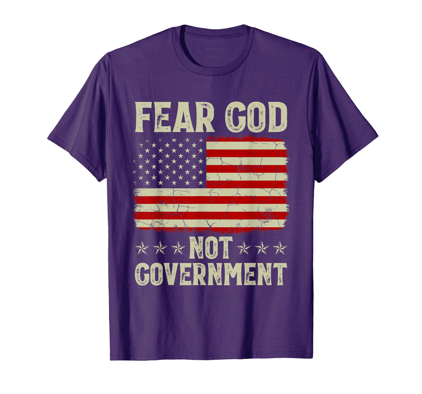 Fear God Not Government Vintage Old American Flag T-Shirt
