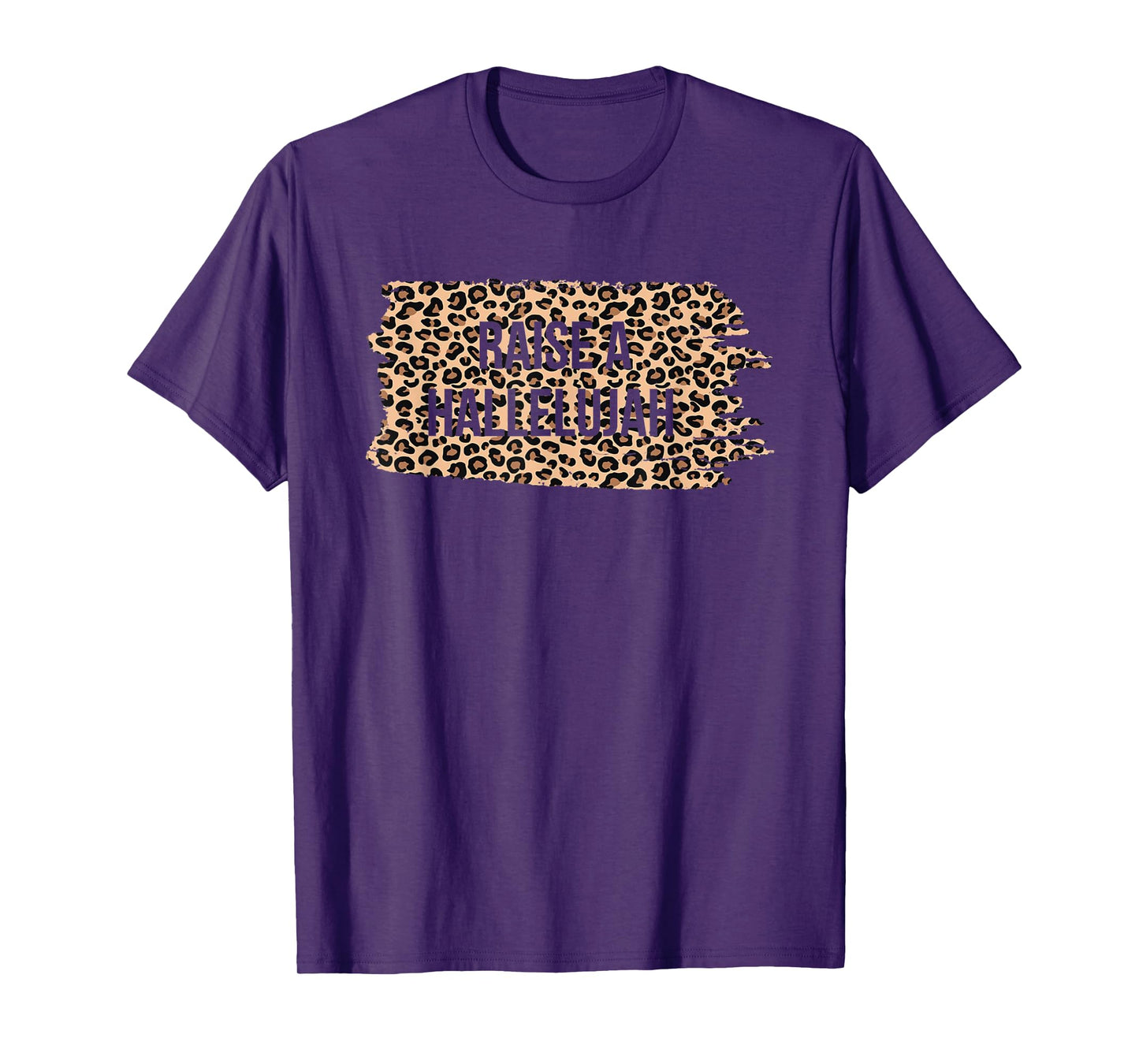 Leopard Raise A Hallelujah Christian Faith Religion Xmas T-Shirt