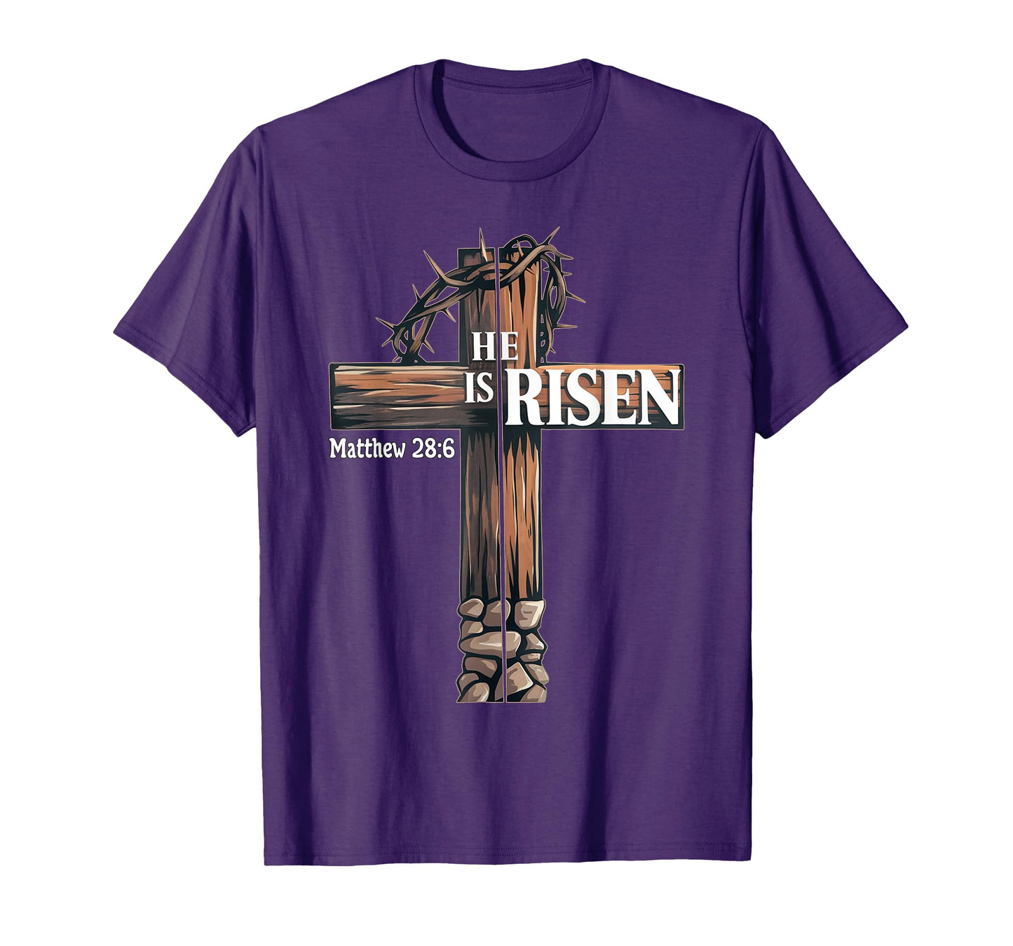 Easter Cross He Is Risen Jesus Christian Men Women Kid Youth T-Shirt