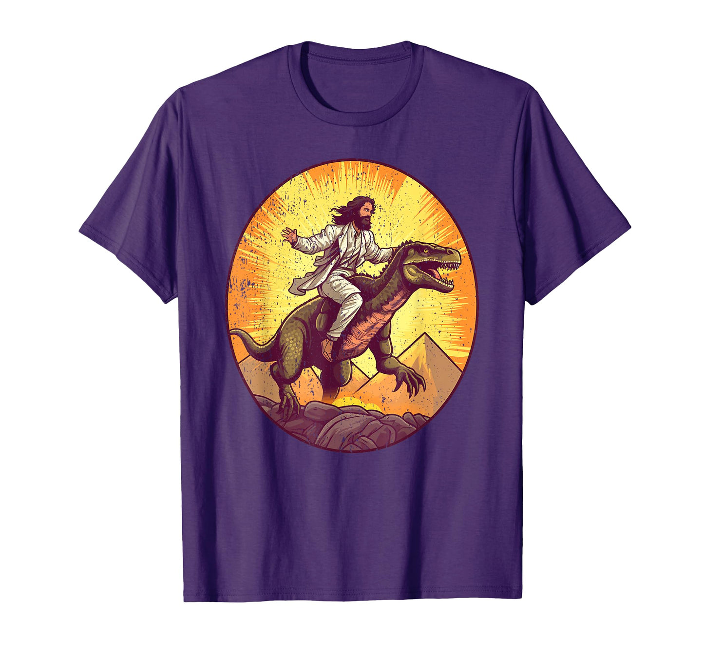 Jesus Riding T-Rex I Jesus Christ On Dinosaur T-Shirt