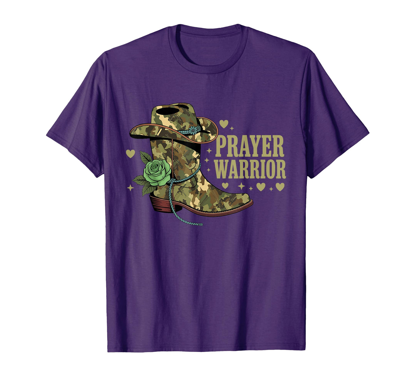 Boots Hat Prayer Warrior Faith God Jesus Christian Western T-Shirt
