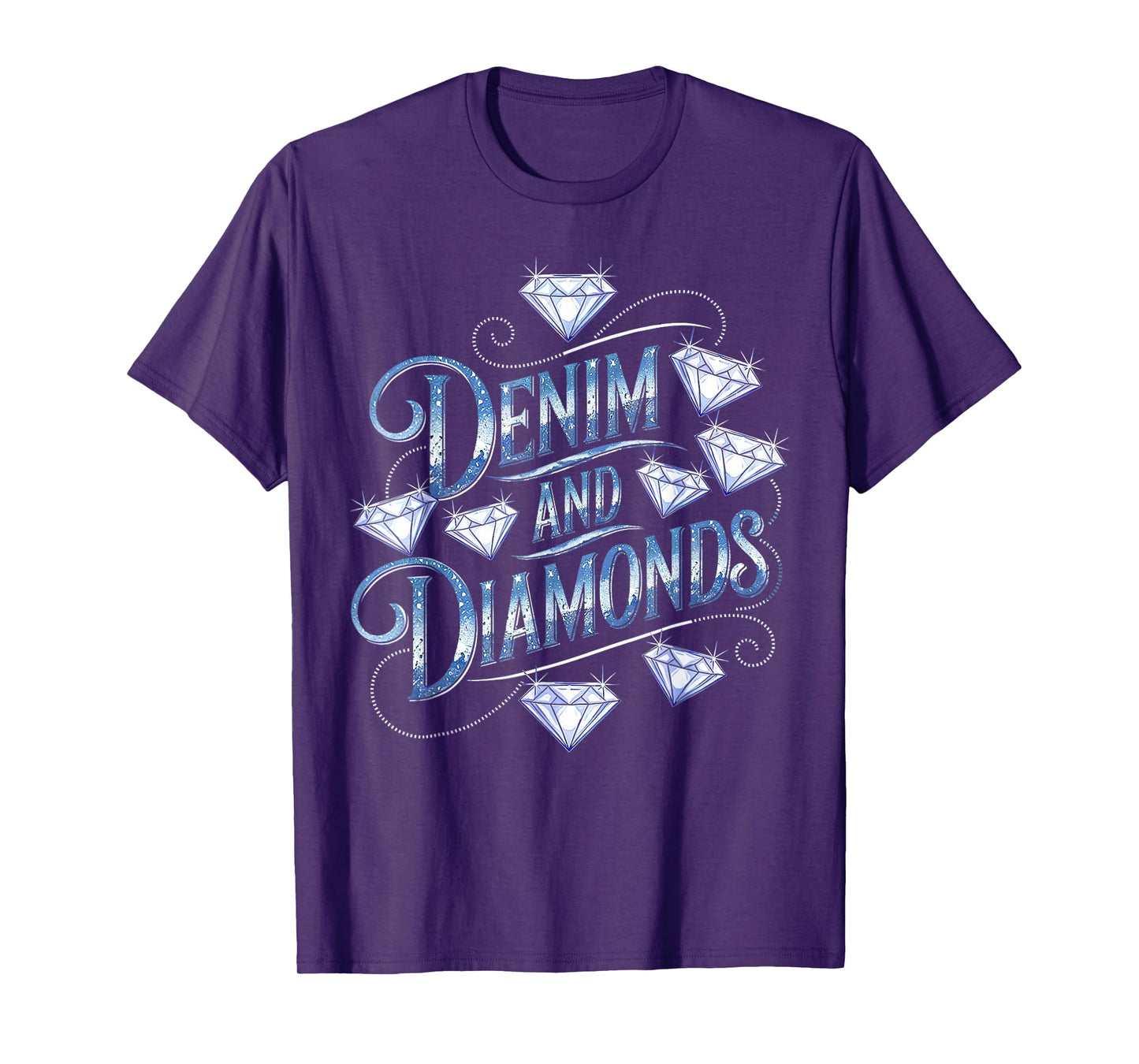 Denim and Diamonds Country Western Bachelorette Party Girl T-Shirt