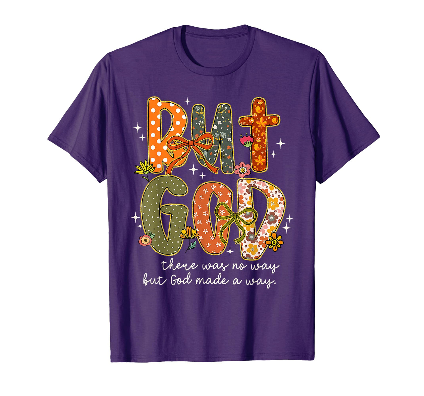 But God Christian Fall Autumn Thankful Floral Coquette Bow T-Shirt