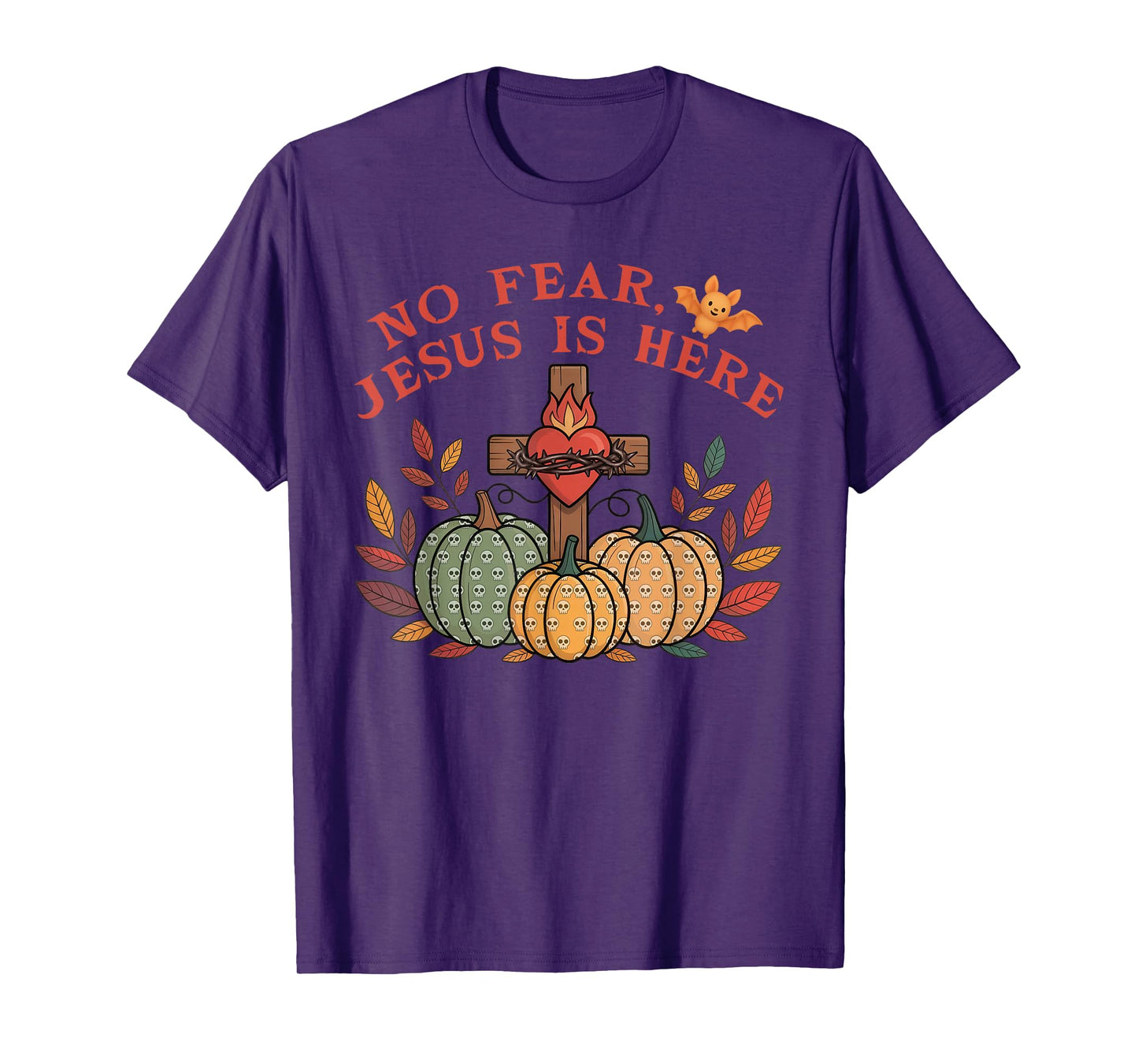 No Fear Jesus is Here Christian Halloween T-Shirt