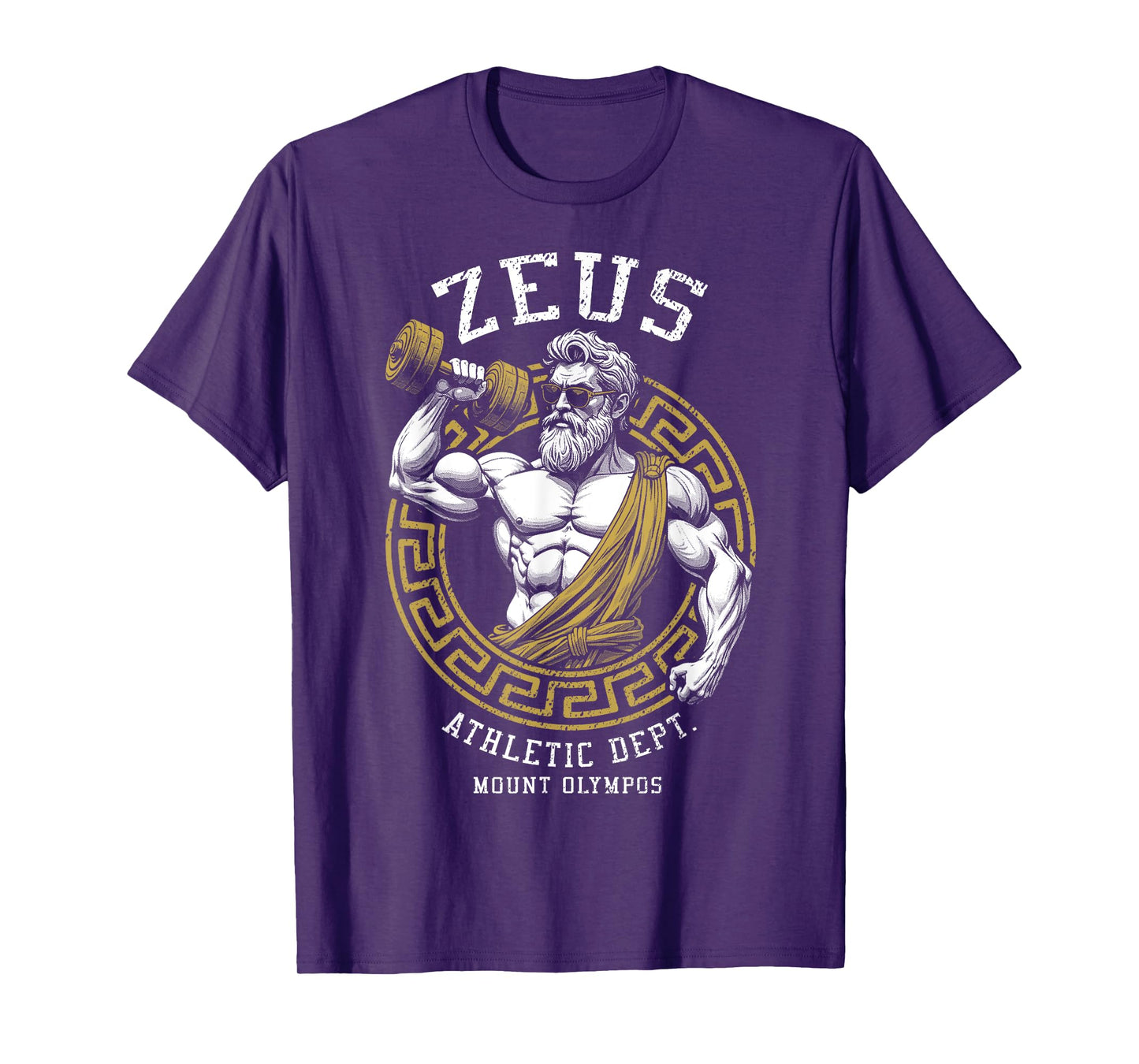 Zeus Gym Athletic Department Funny Greek God Workout Muscle T-Shirt