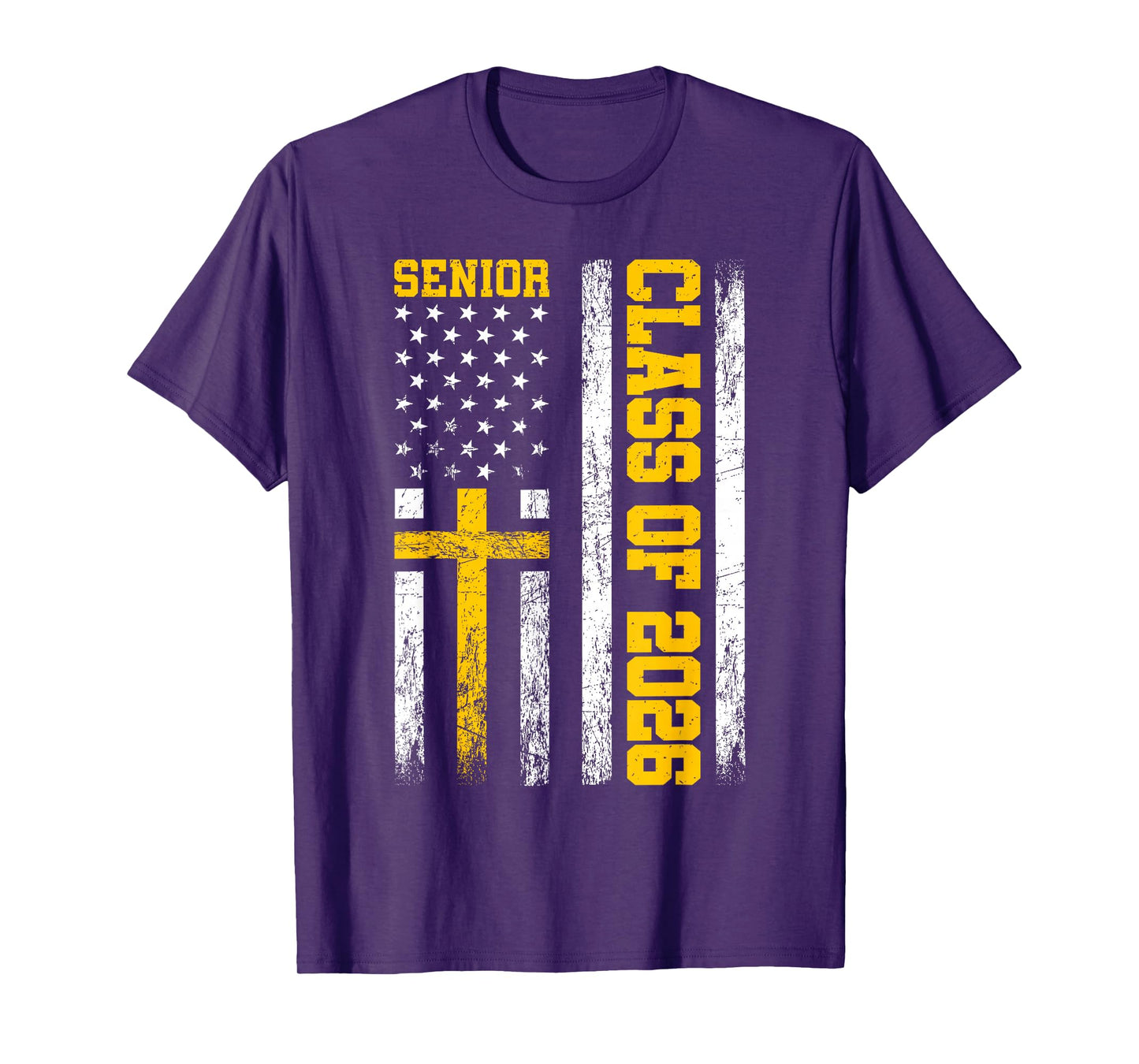 Senior Class of 2026 USA Flag Cross Christian Senior 2026 T-Shirt