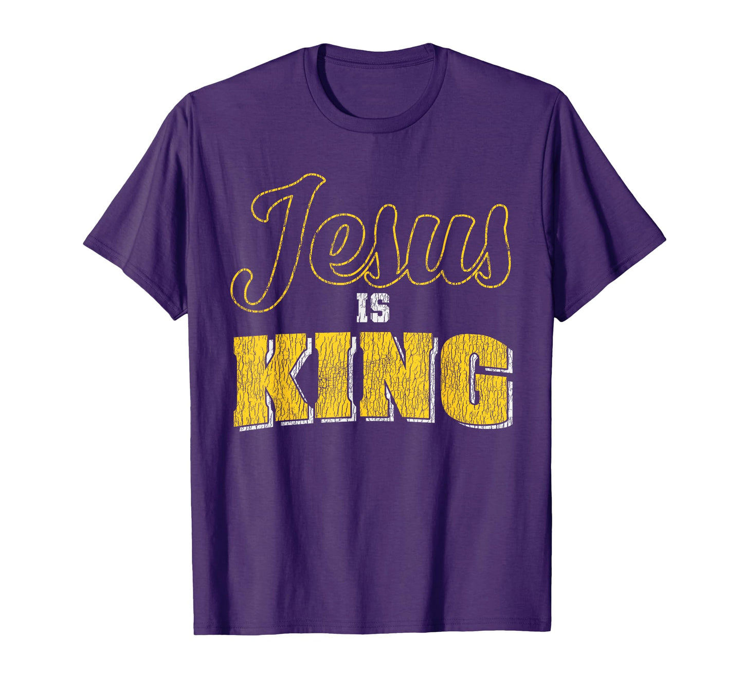 Vintage Jesus Is King Bible Quote Faith Religious Christian T-Shirt