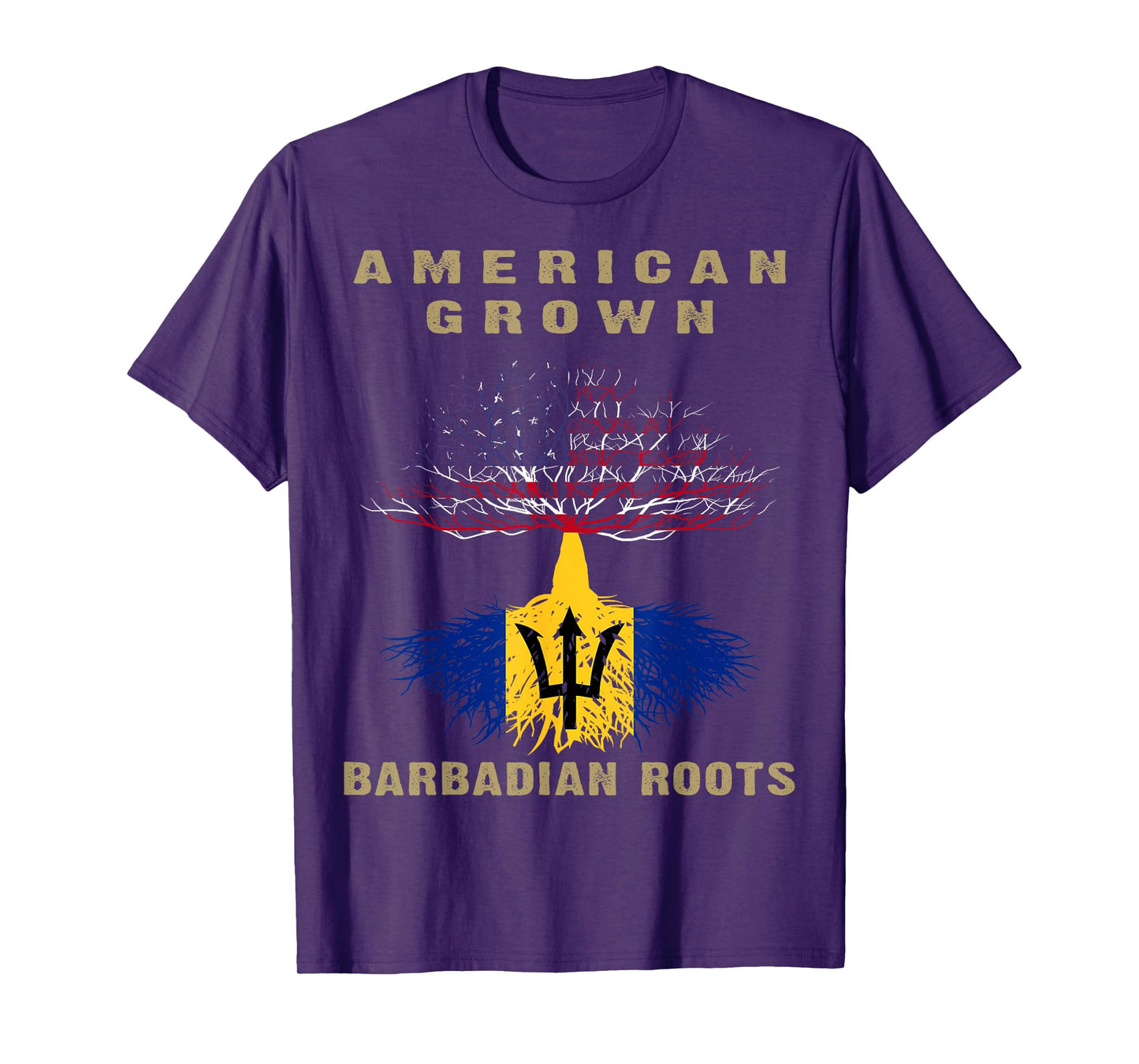 Barbados Bajan Barbadian Heritage Proud Half Barbadian Flag T-Shirt