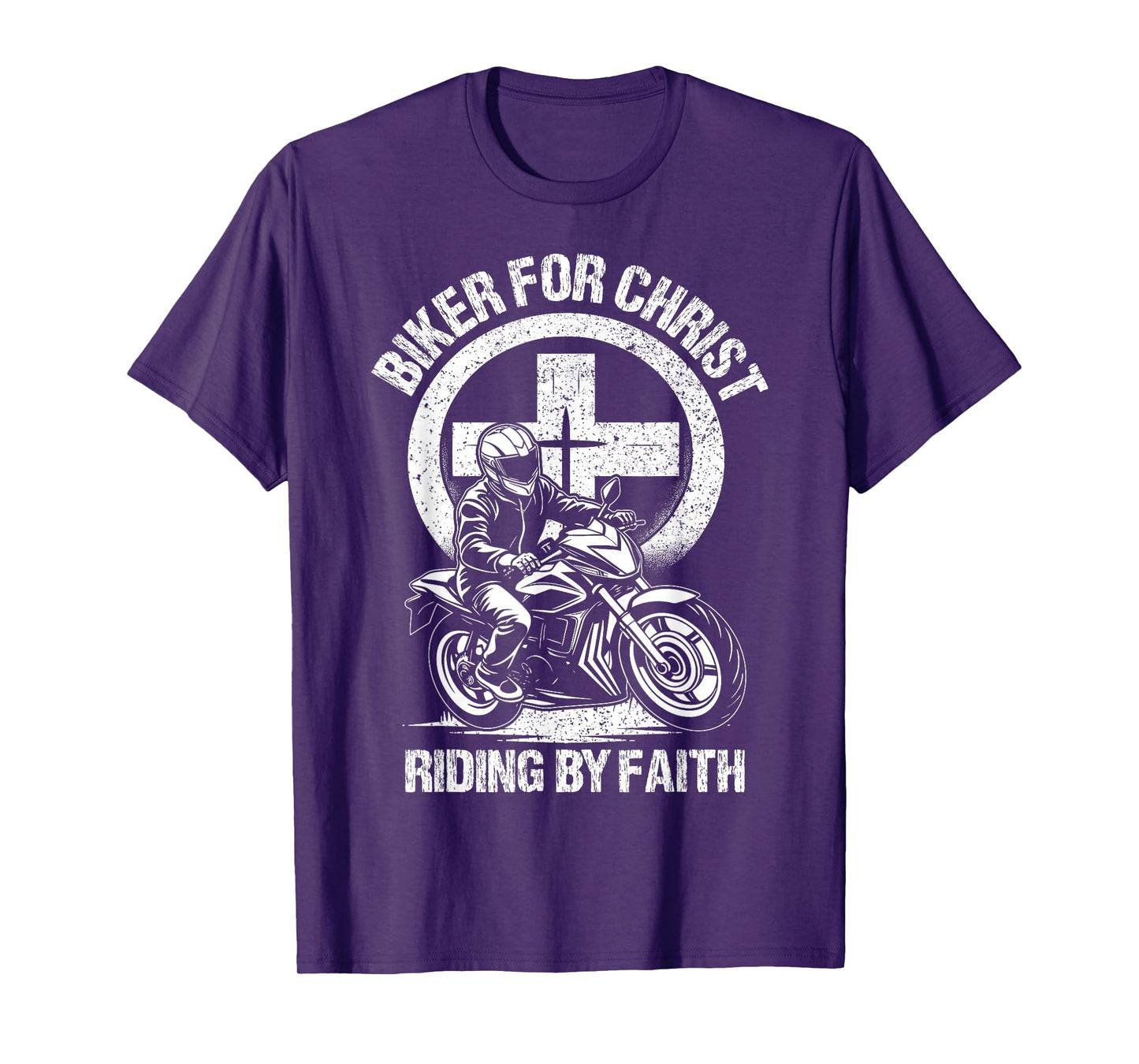Biker For Christ Riding By Faith T-Shirt