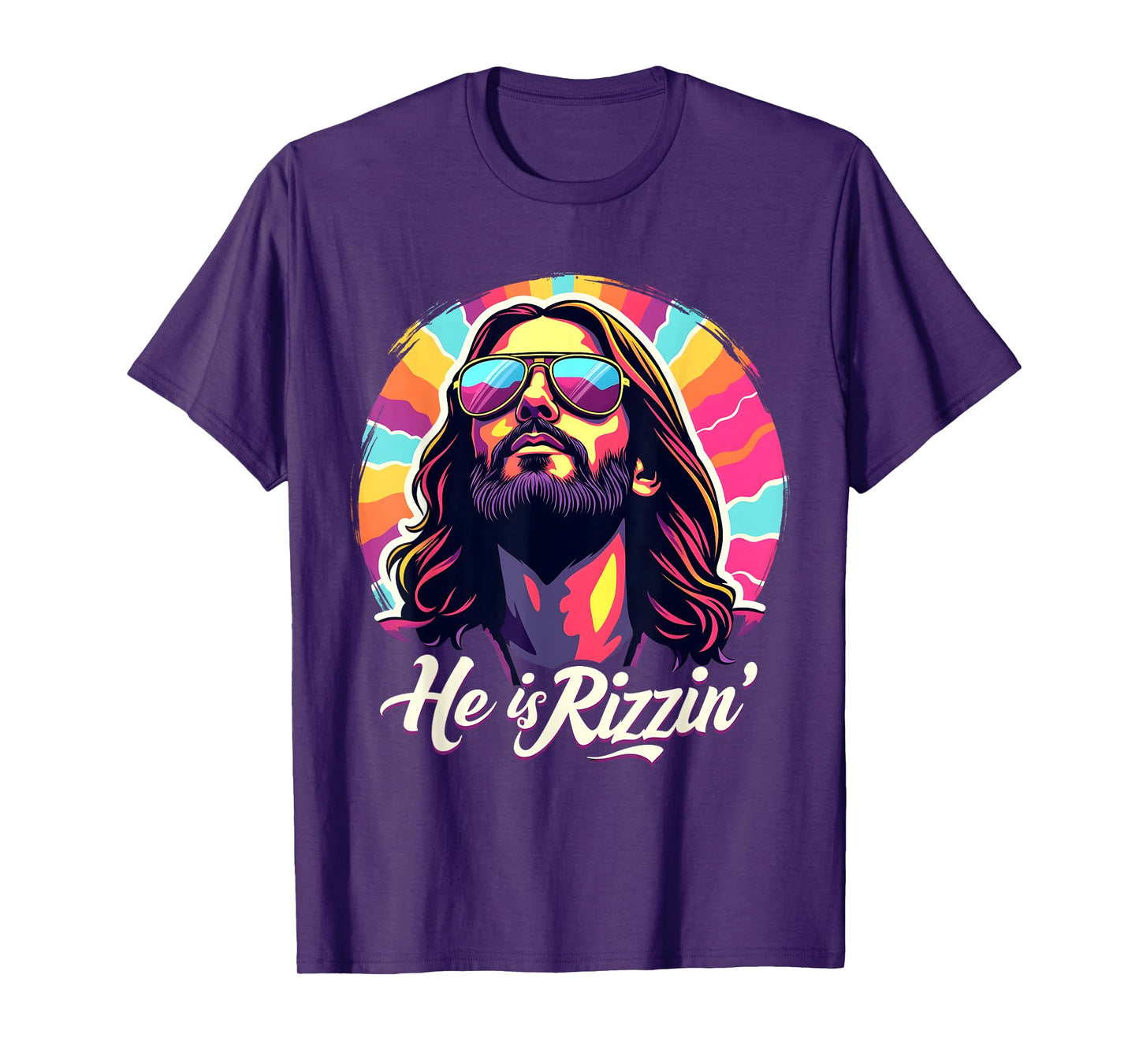 Retro Vintage Jesus Christian He Is Rizzin' Jesus Is Rizzen T-Shirt