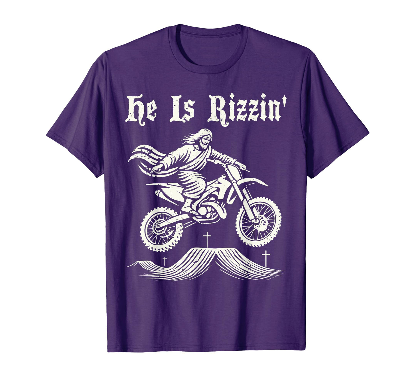 Funny jesus christ motocross dirt bike he's rizzin' easter T-Shirt
