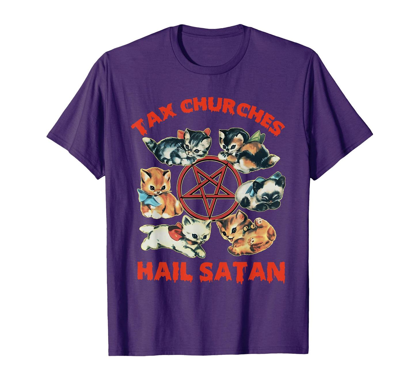 Tax Churches Hail Satan Funny Design T-Shirt