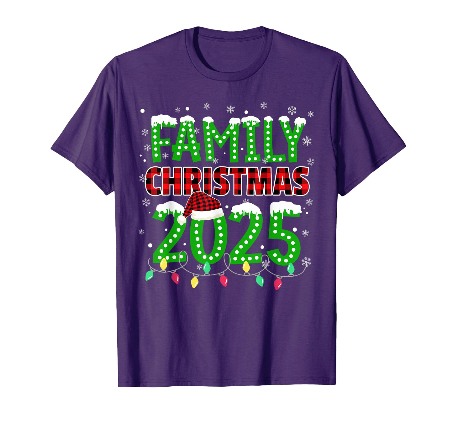 Family Christmas 2025 Xmas Lights Santa Pajamas Holiday T-Shirt