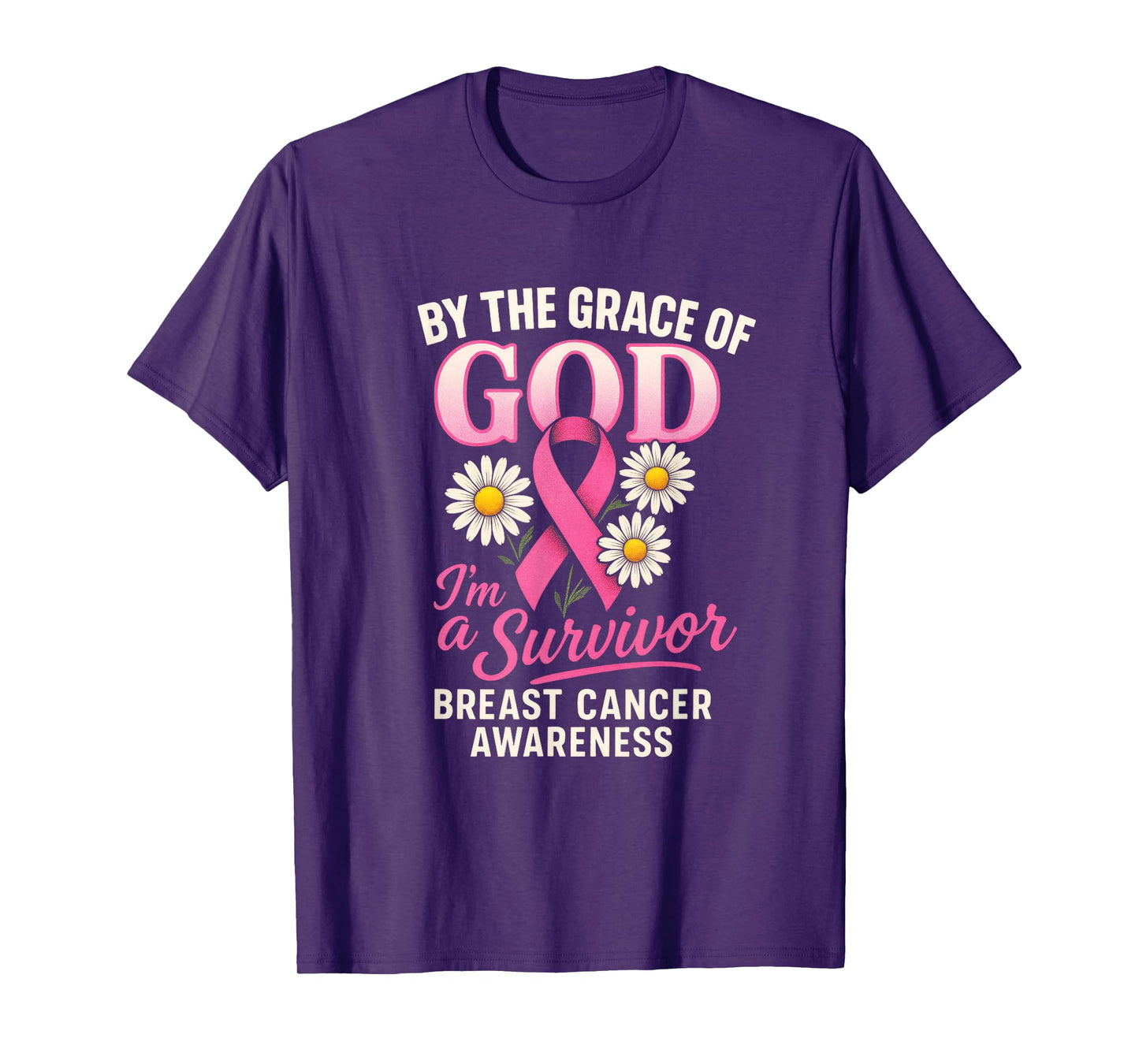 by The Grace of God - Breast Cancer Awareness T-Shirt