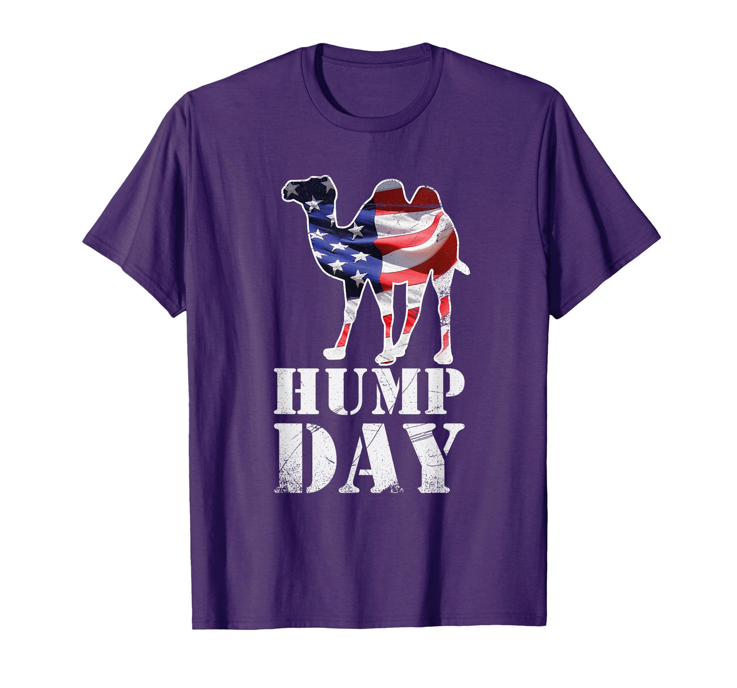Hump Day American Flag Camel Themed Illustration Art Designe T-Shirt for Women Kids Men