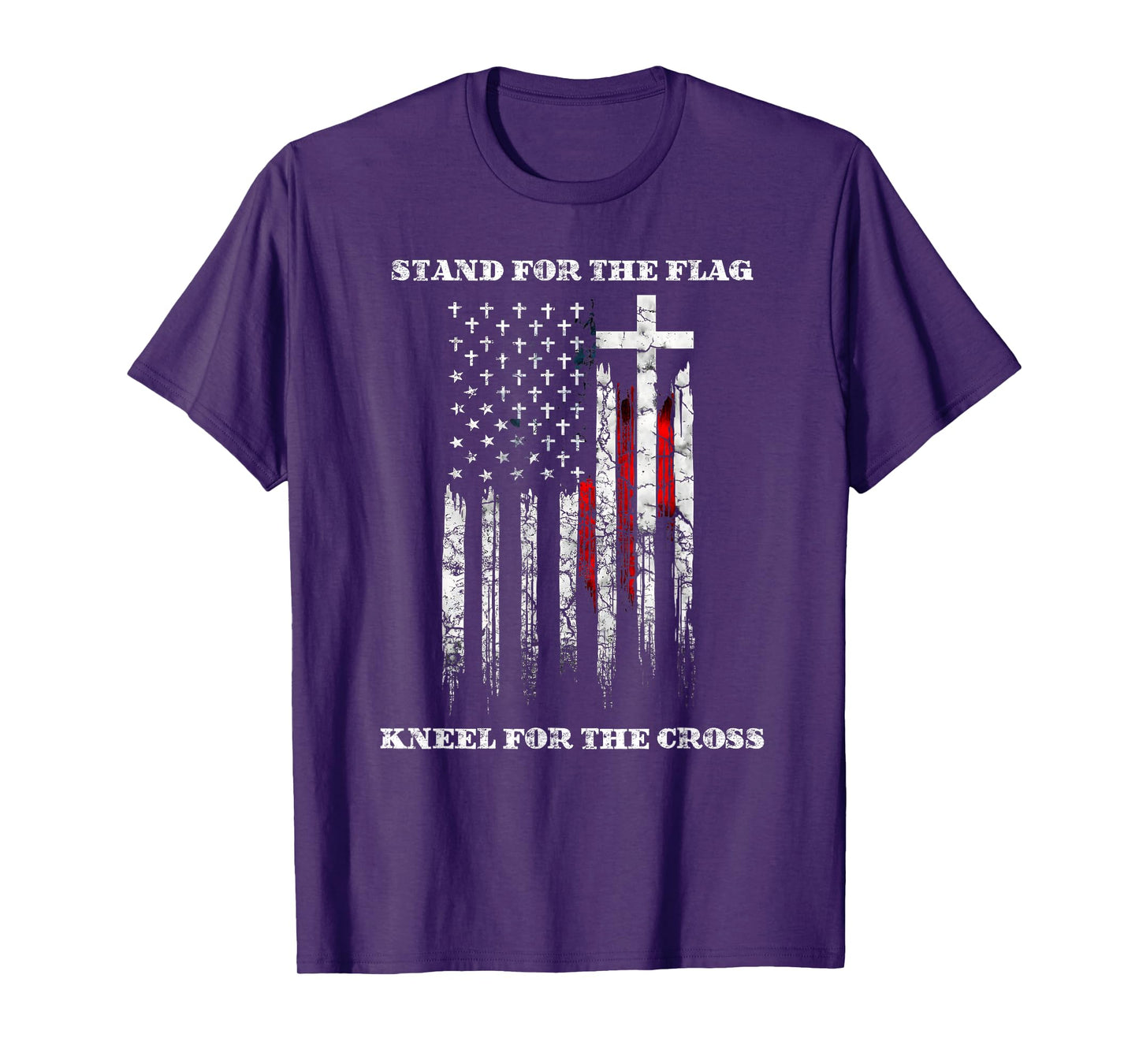 Stand For The Flag Kneel For The Cross Christian Faith Jesus T-Shirt