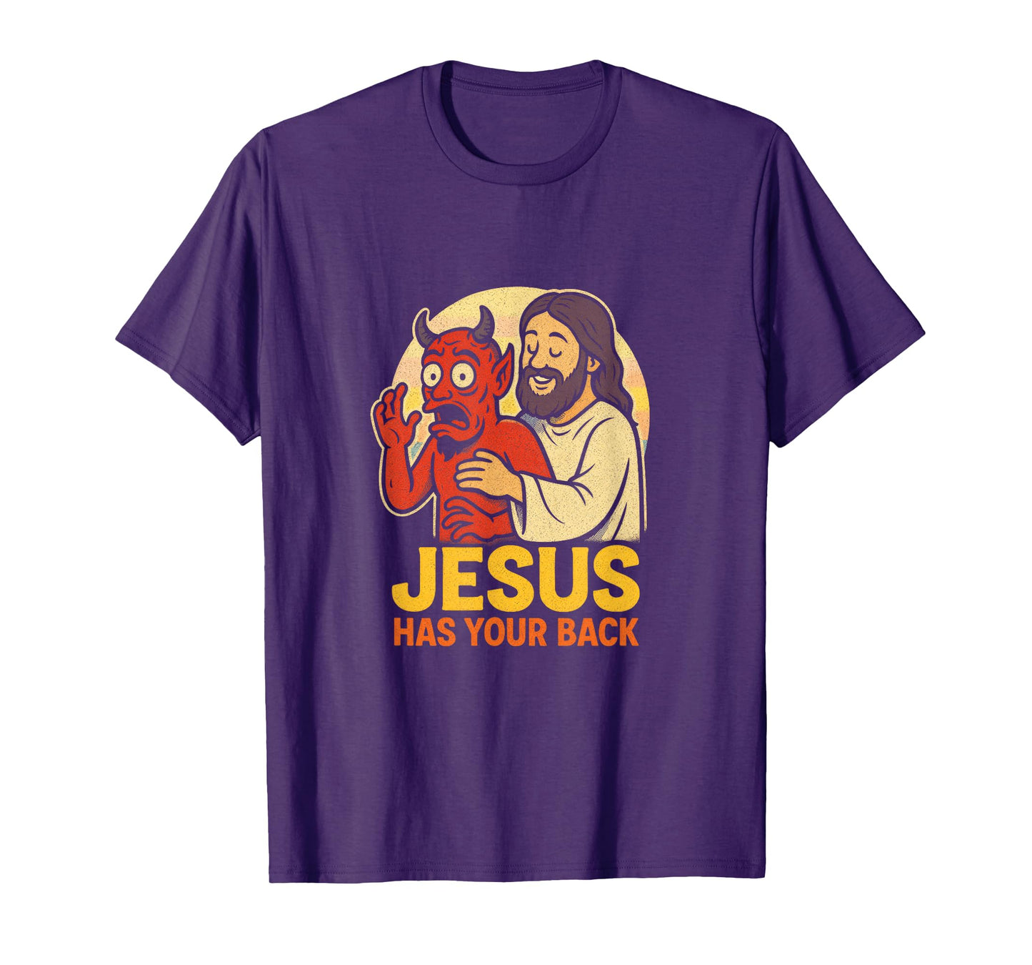 Jesus Has Your Back - Jesus Jiu Jitsu Retro T-Shirt