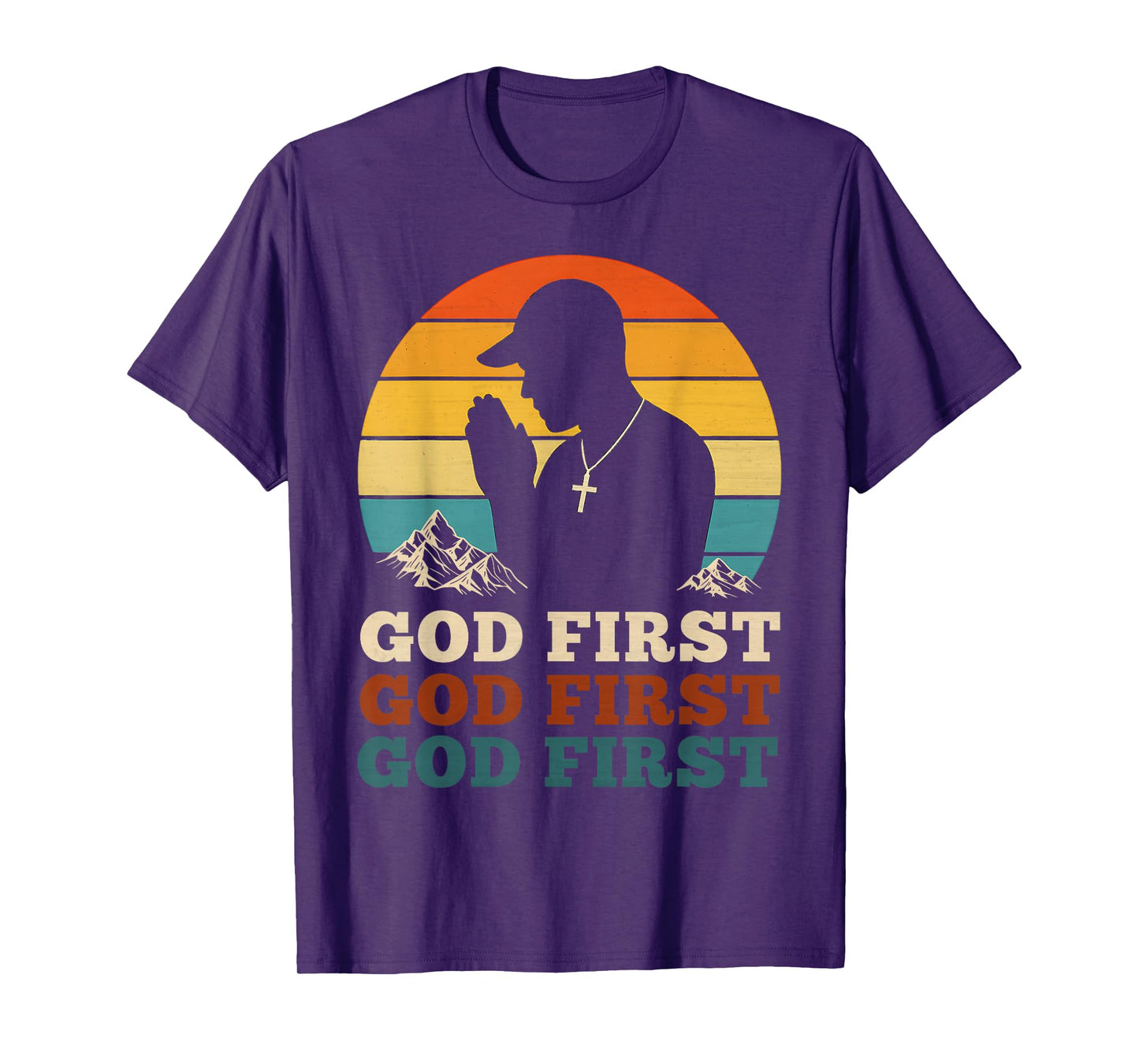 God First Vintage Christian Teenagers Hip Hop Praying Church T-Shirt