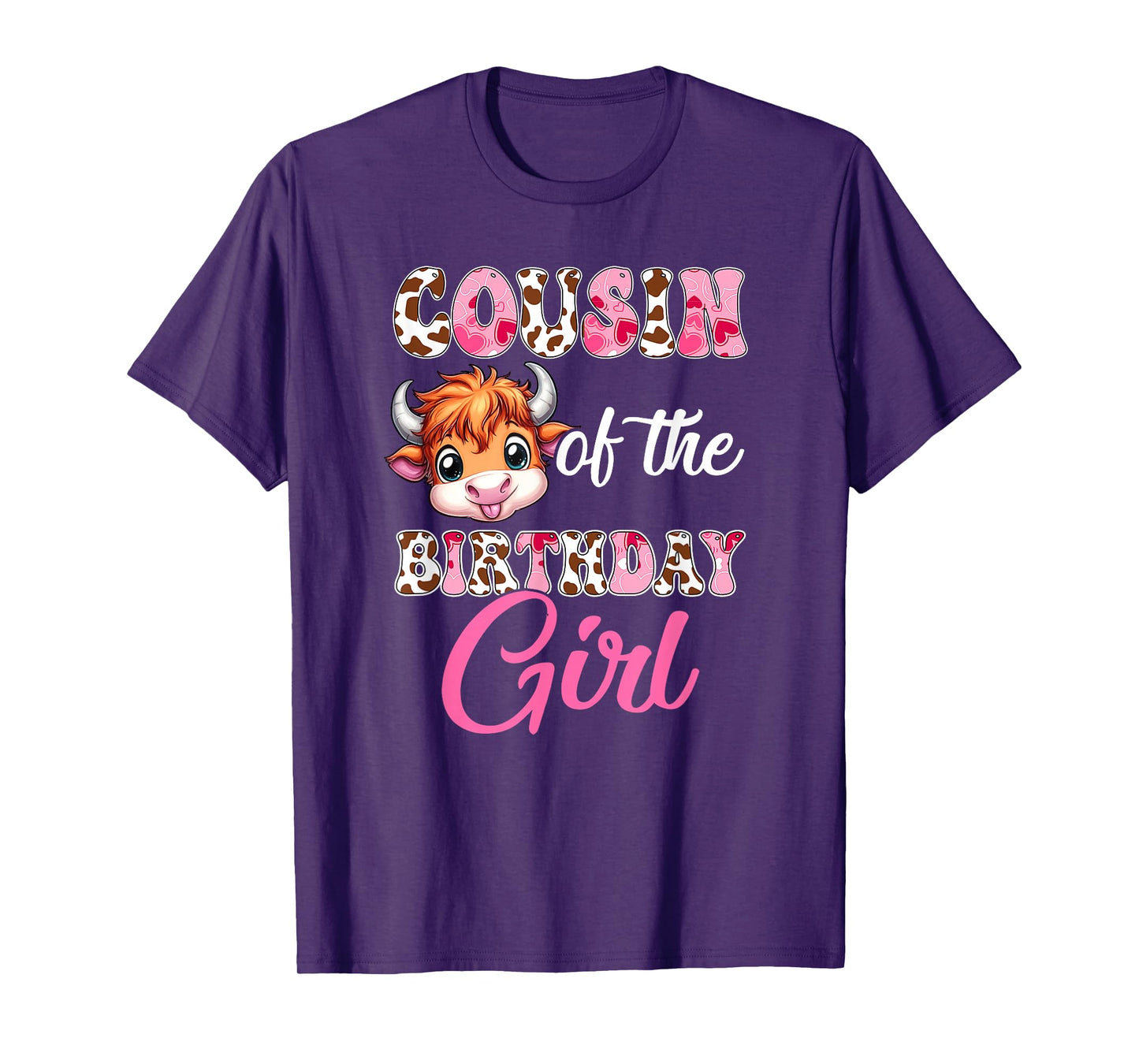 Cousin Of The Birthday Girl Highland Cow Farm 1St Birthday T-Shirt