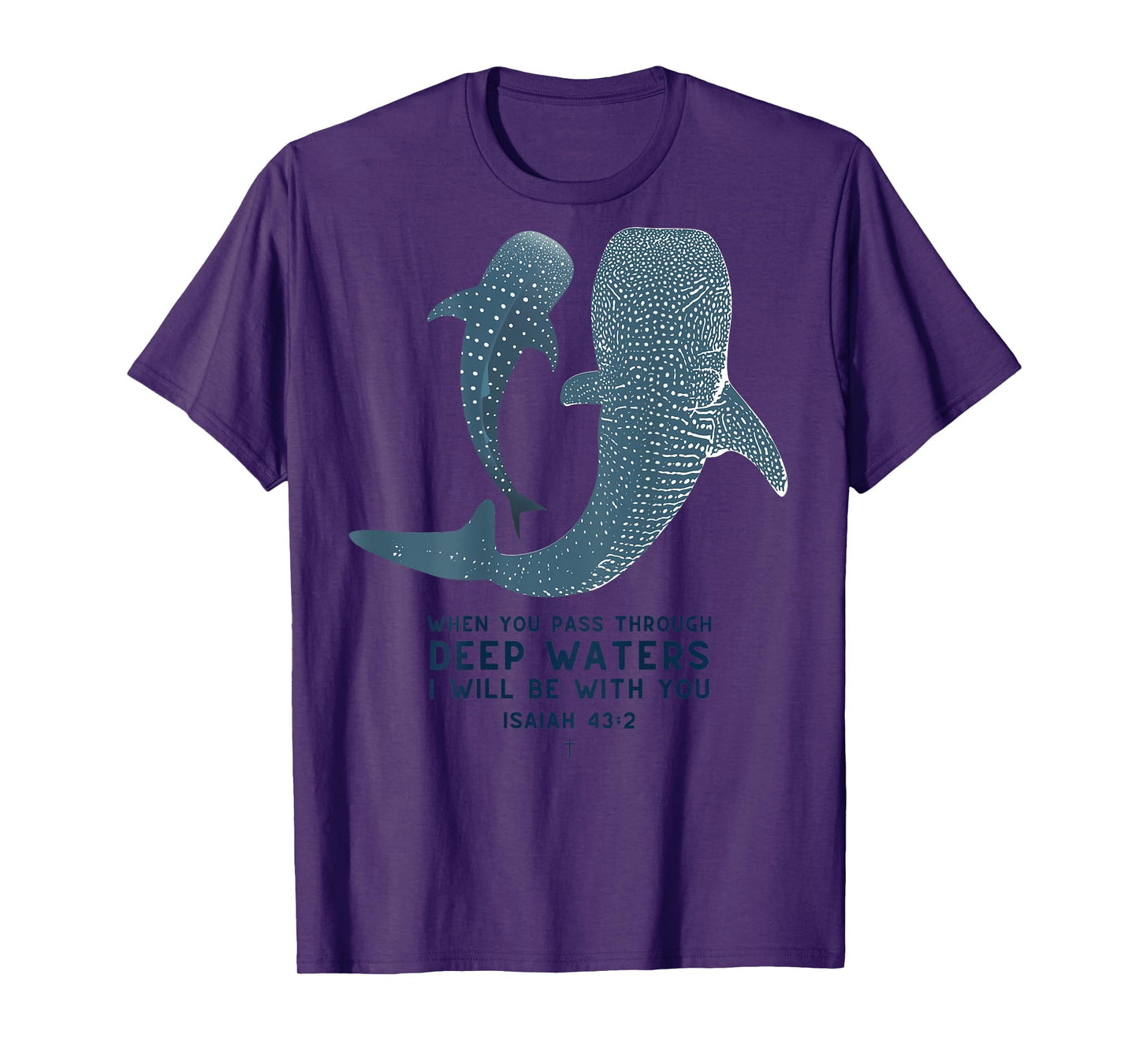 Christian Scripture Jesus Isaiah Whale Shark (On Back) T-Shirt