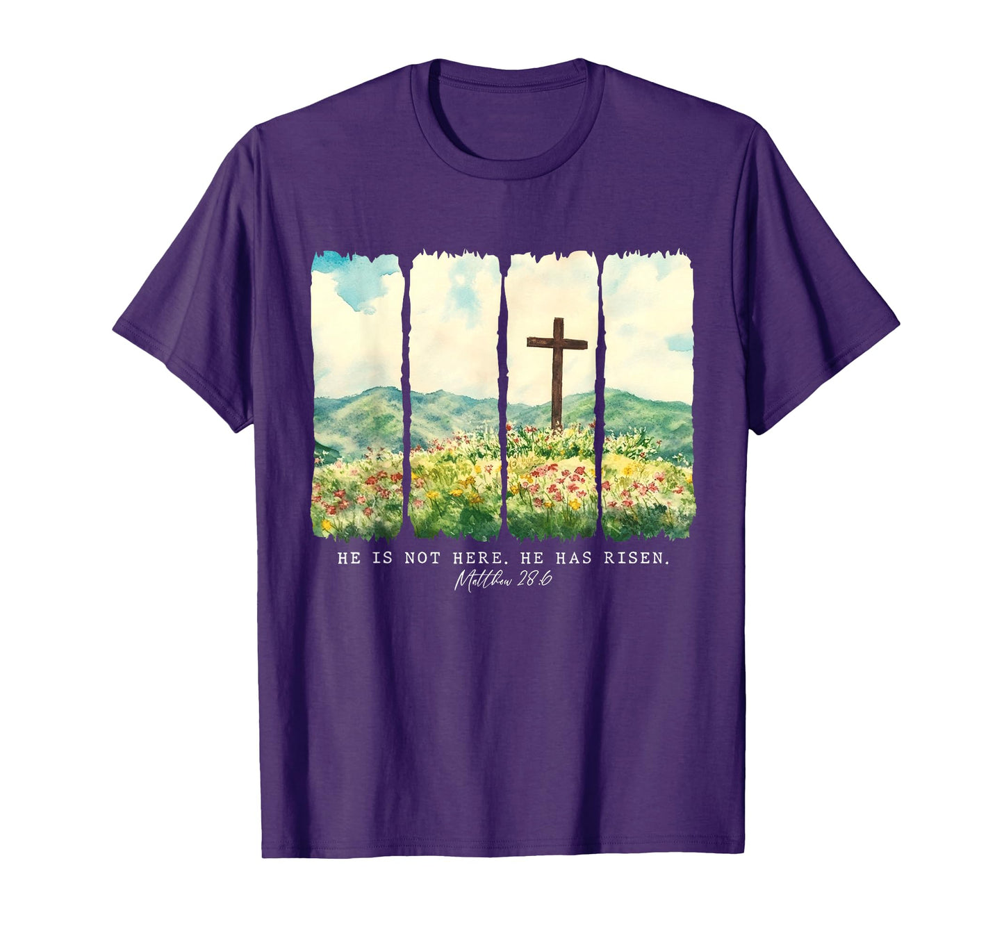He is Not Here He Has Risen Jesus Easter Christian Faith T-Shirt