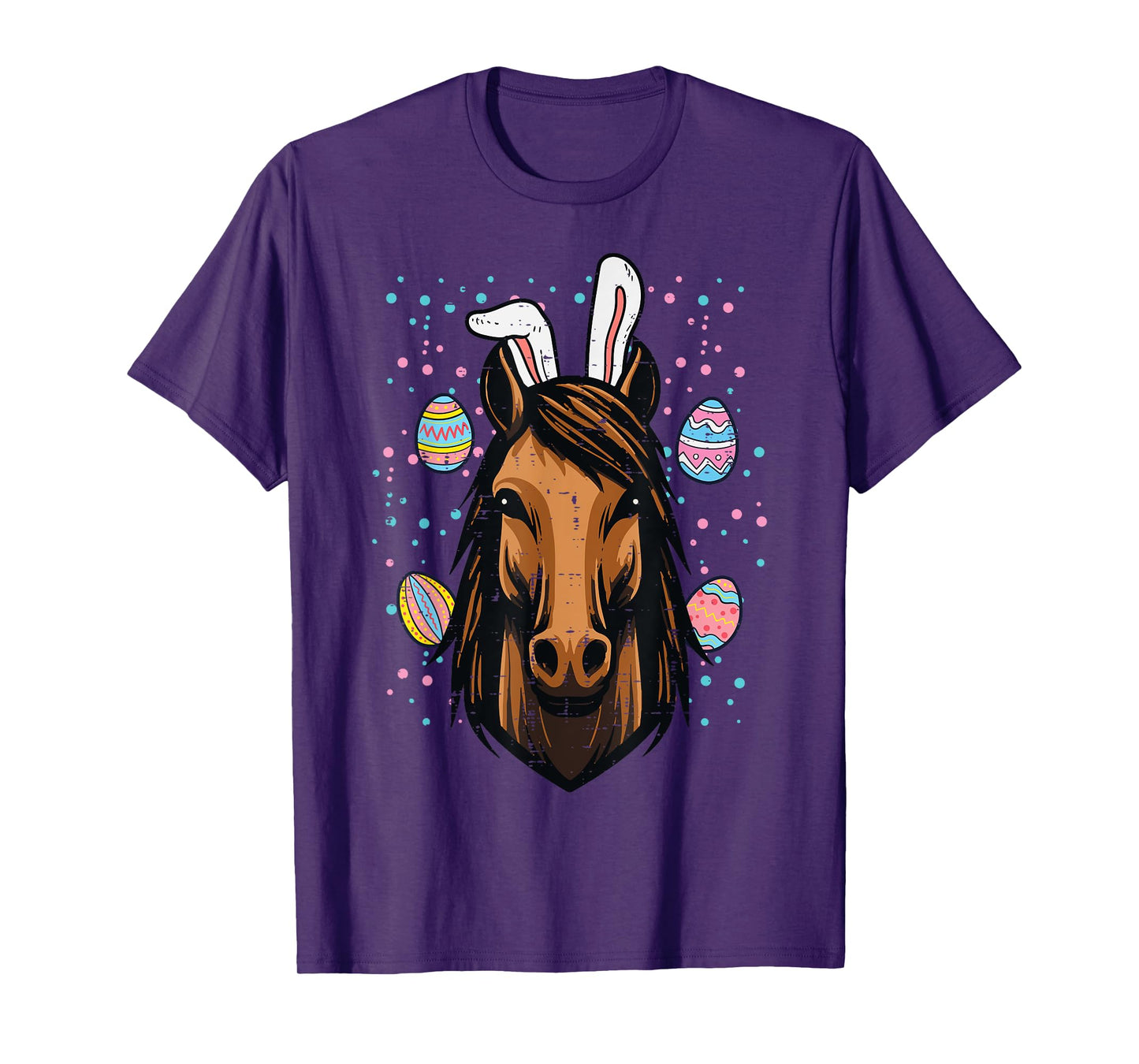 Easter Horse Bunny Ears Equestrian Farm Women Girls Kids Men T-Shirt