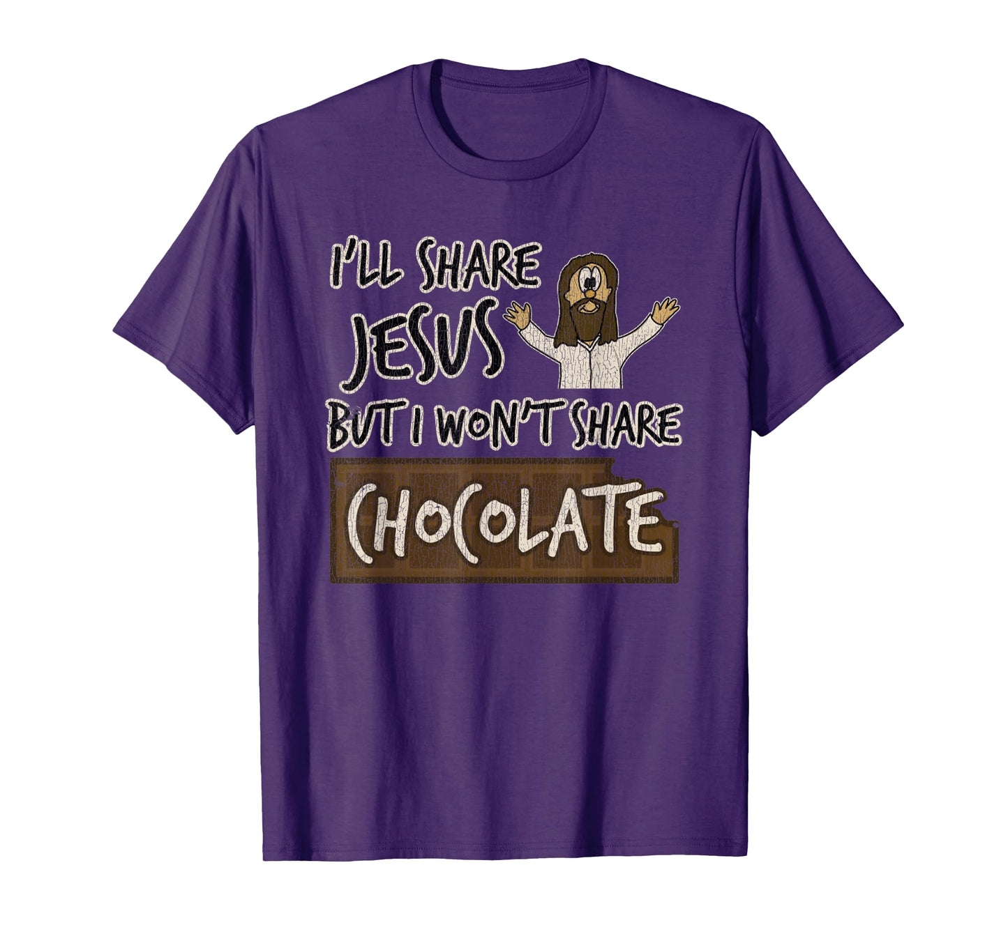 Vintage I'll Share Jesus Not Chocolate Funny Christian Humor T-Shirt