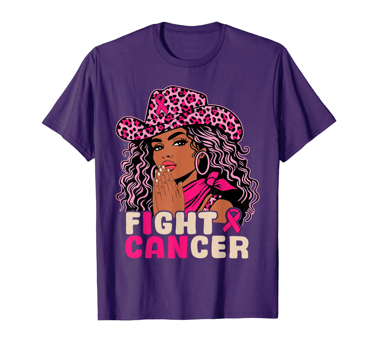 Fight Breast Cancer Afro Black Cowgirl Pray Western African T-Shirt