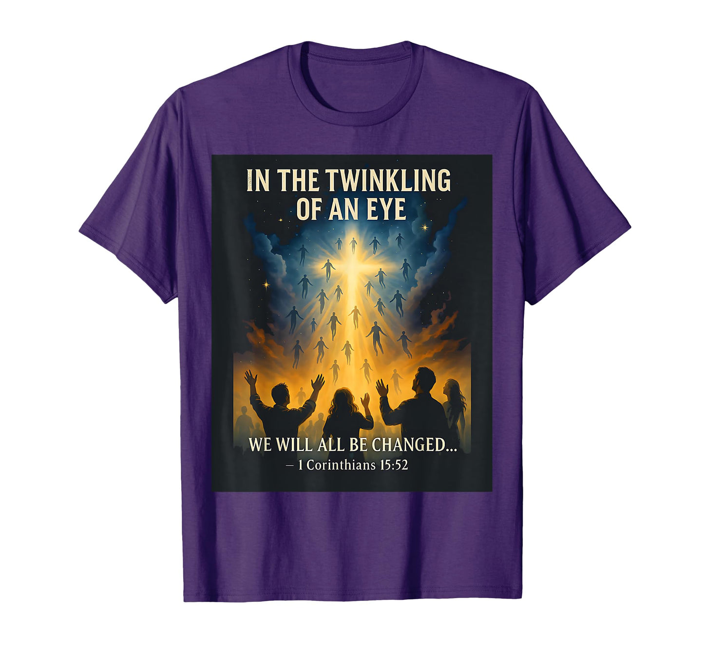 Rapture Scene with Inspirational Scripture T-Shirt