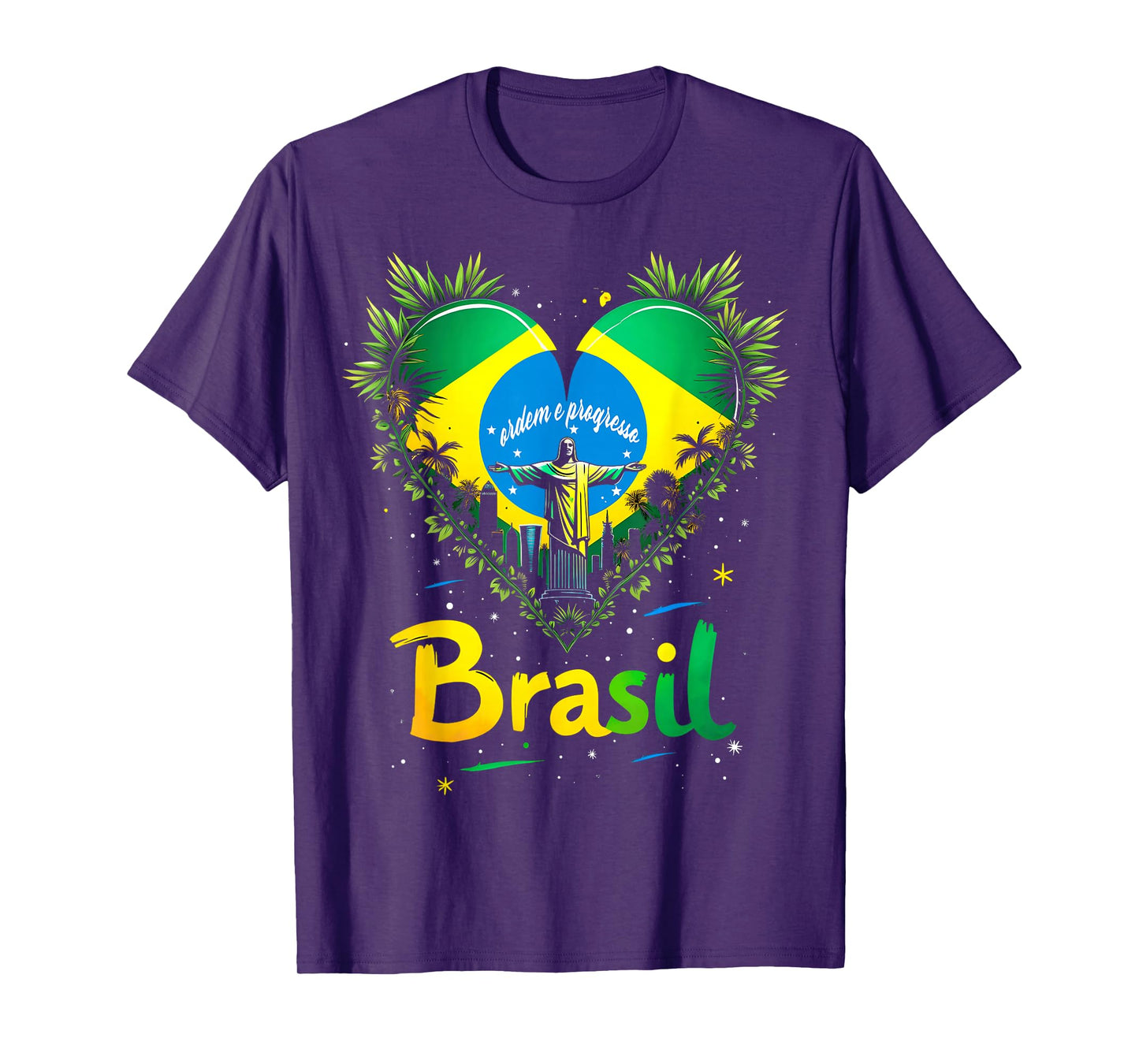 Brazil Flag Heart T-Shirt