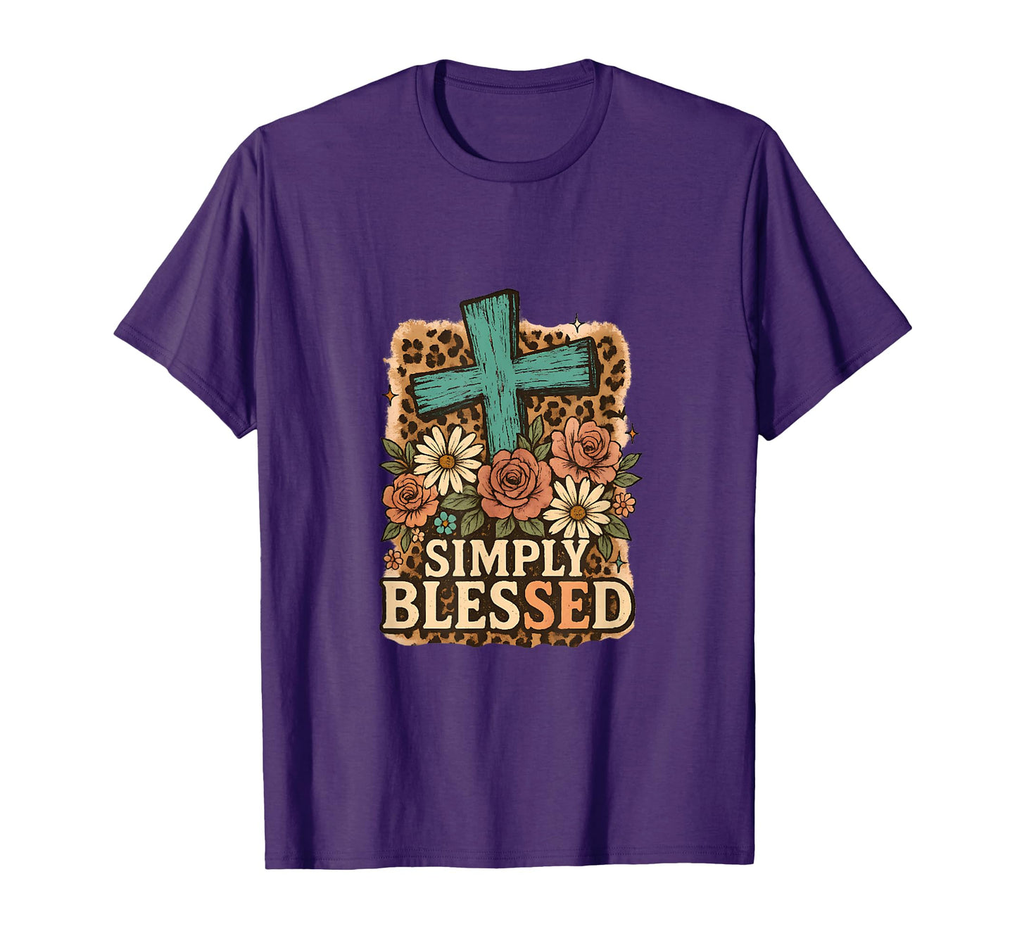 Simply Blessed Cute Christian Faith Gift Motivational Quote T-Shirt