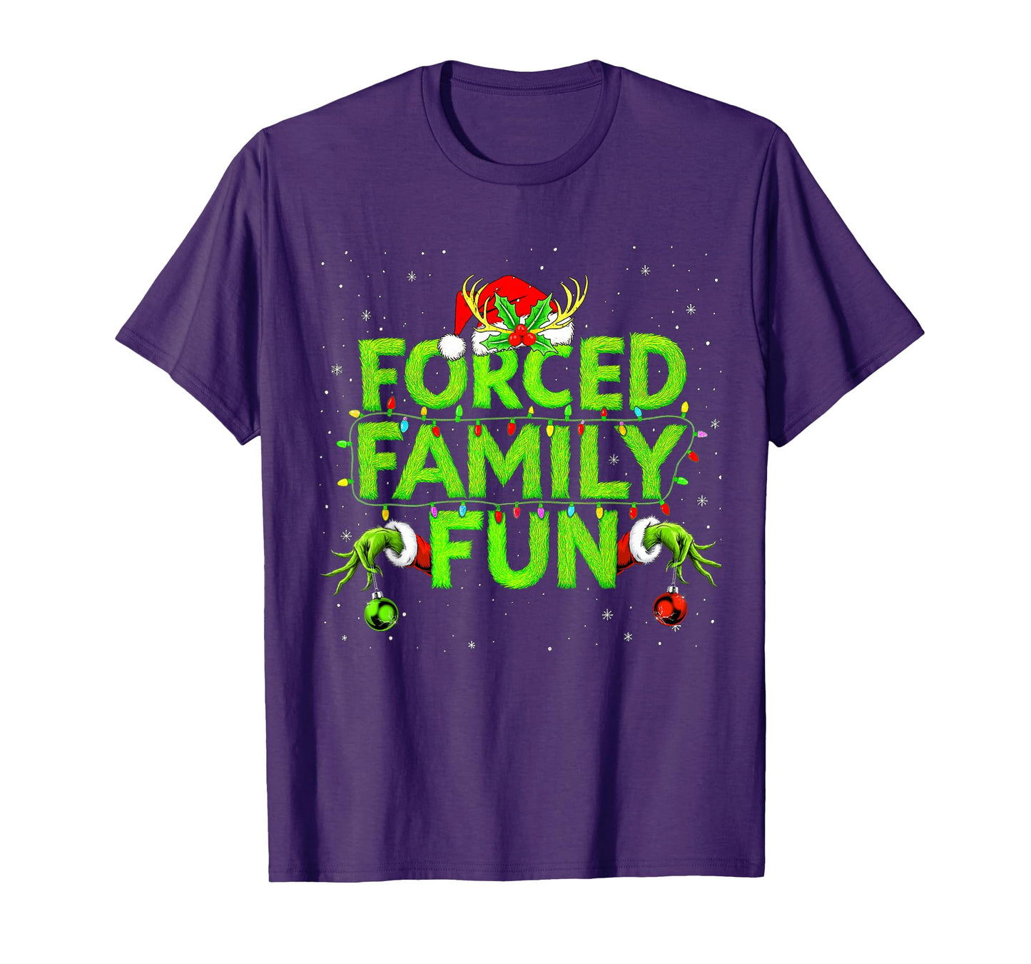 Funny Forced Family Fun Christmas Holiday Shirt Men Kids Boy T-Shirt