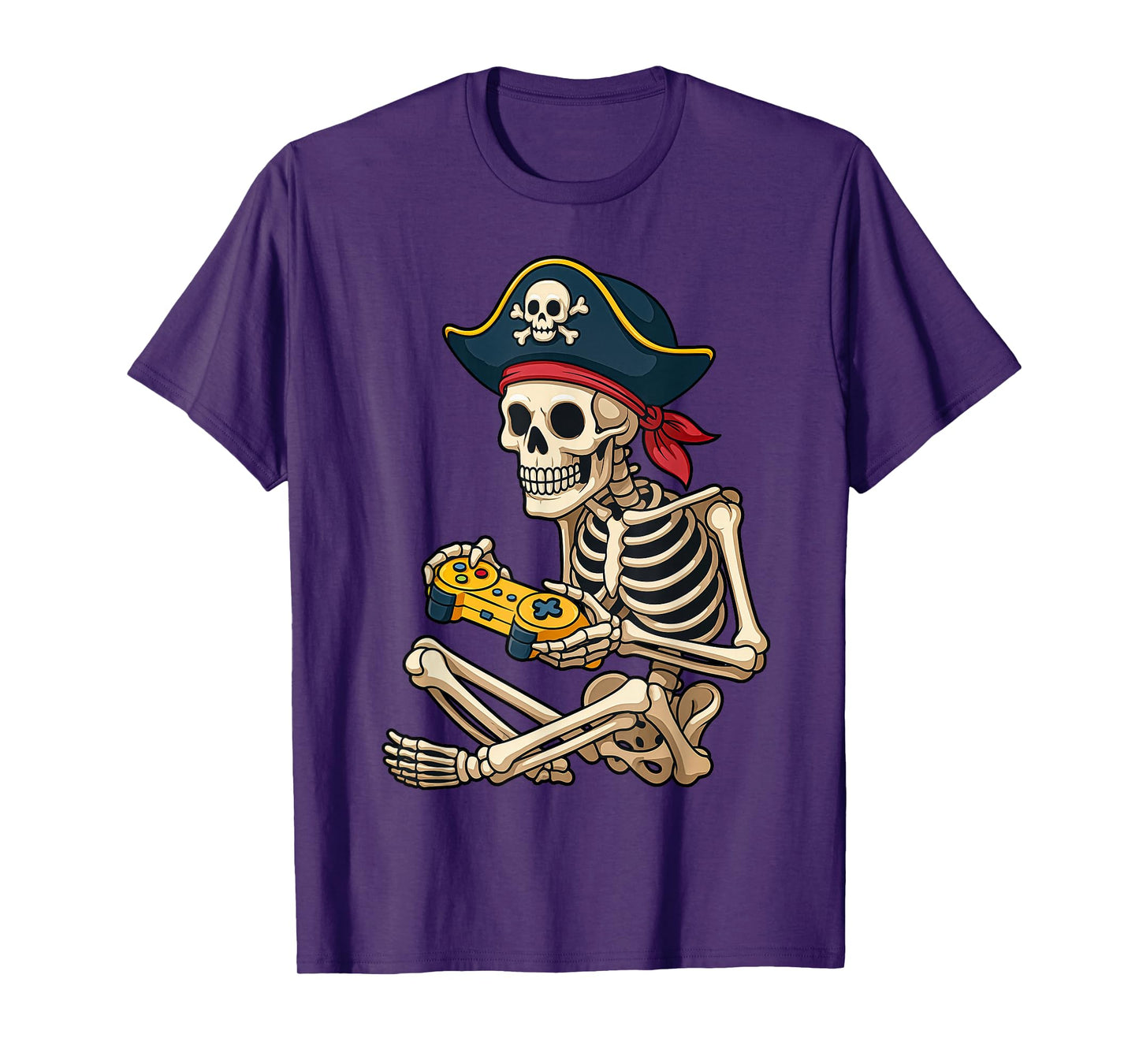 Halloween Shirts Gamer Skeleton Pirate Halloween Kids Boys T-Shirt