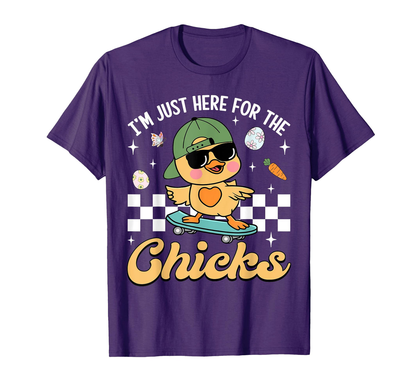 I'm Just Here For The Chicks Cute Easter Boys Kids Toddlers T-Shirt