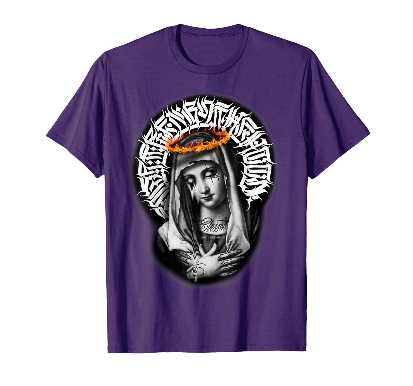 Mother Mary Tattoo Blessed Pray Gothic T-Shirt