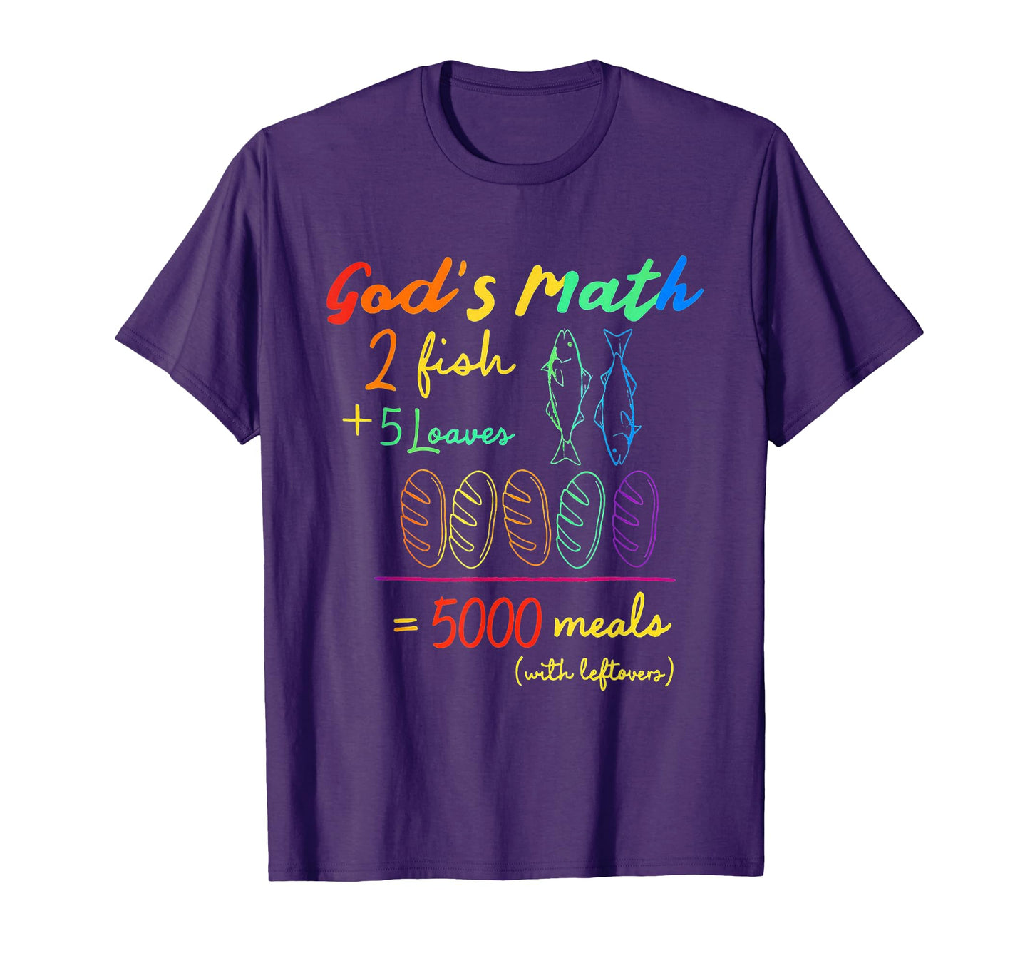2 Fishes 5 Breads Jesus Feeds The 5000 Christian LGBT T-Shirt