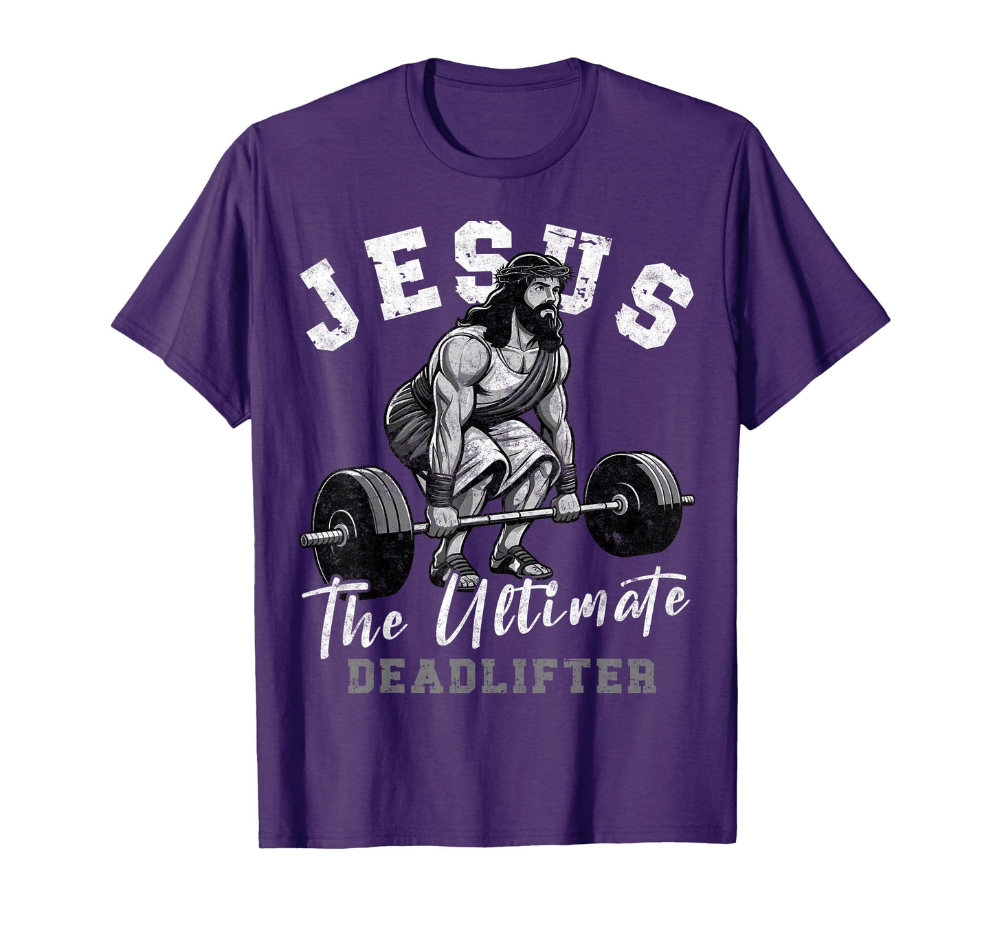 Jesus The Ultimate Deadlifter Funny Christian Workout Gym T-Shirt, Small, Black