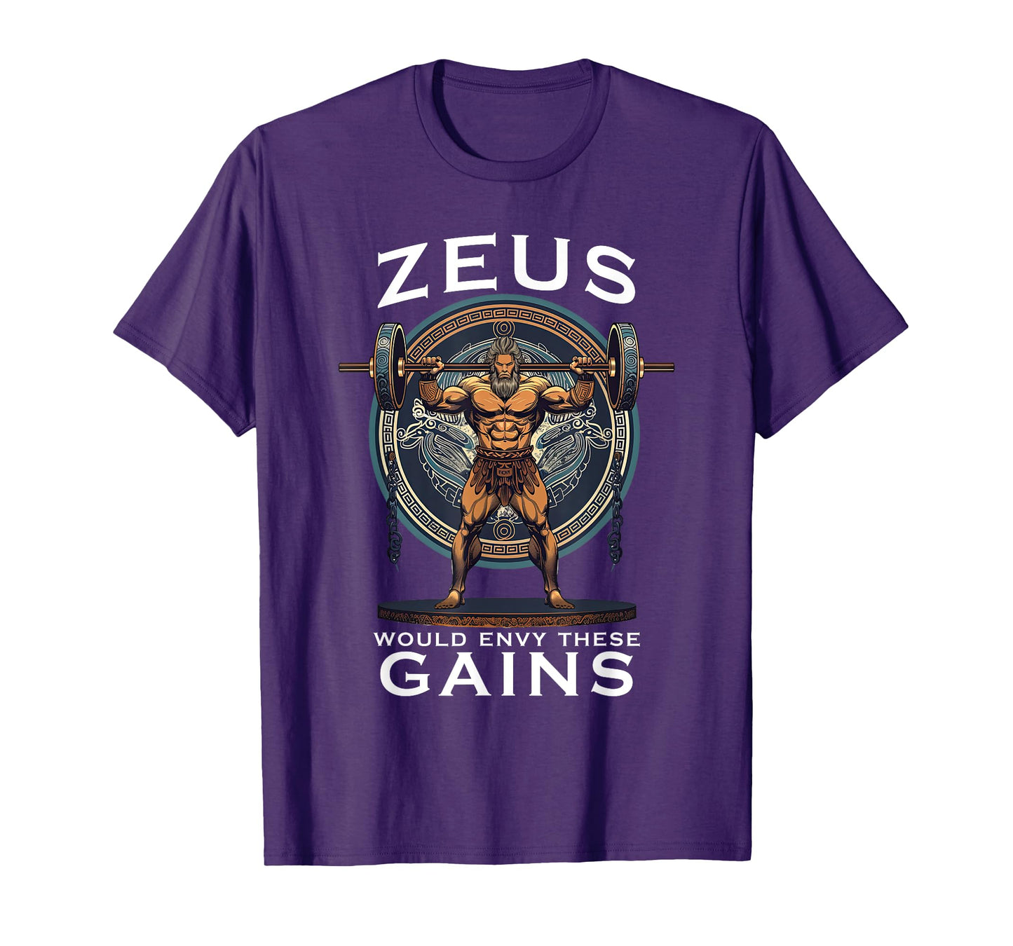 Funny Bodybuilding Muscle Gain Humor Greek God Zeus T-Shirt