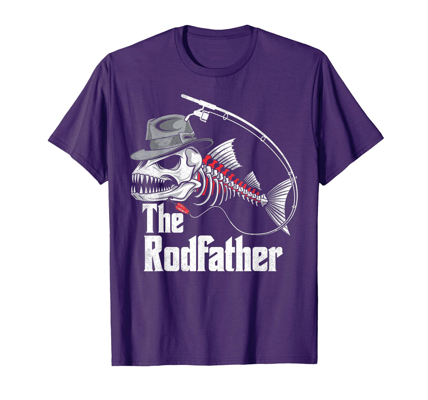The Rodfather Fishing Dad Fish Skeleton Fisher Daddy Angler T-Shirt