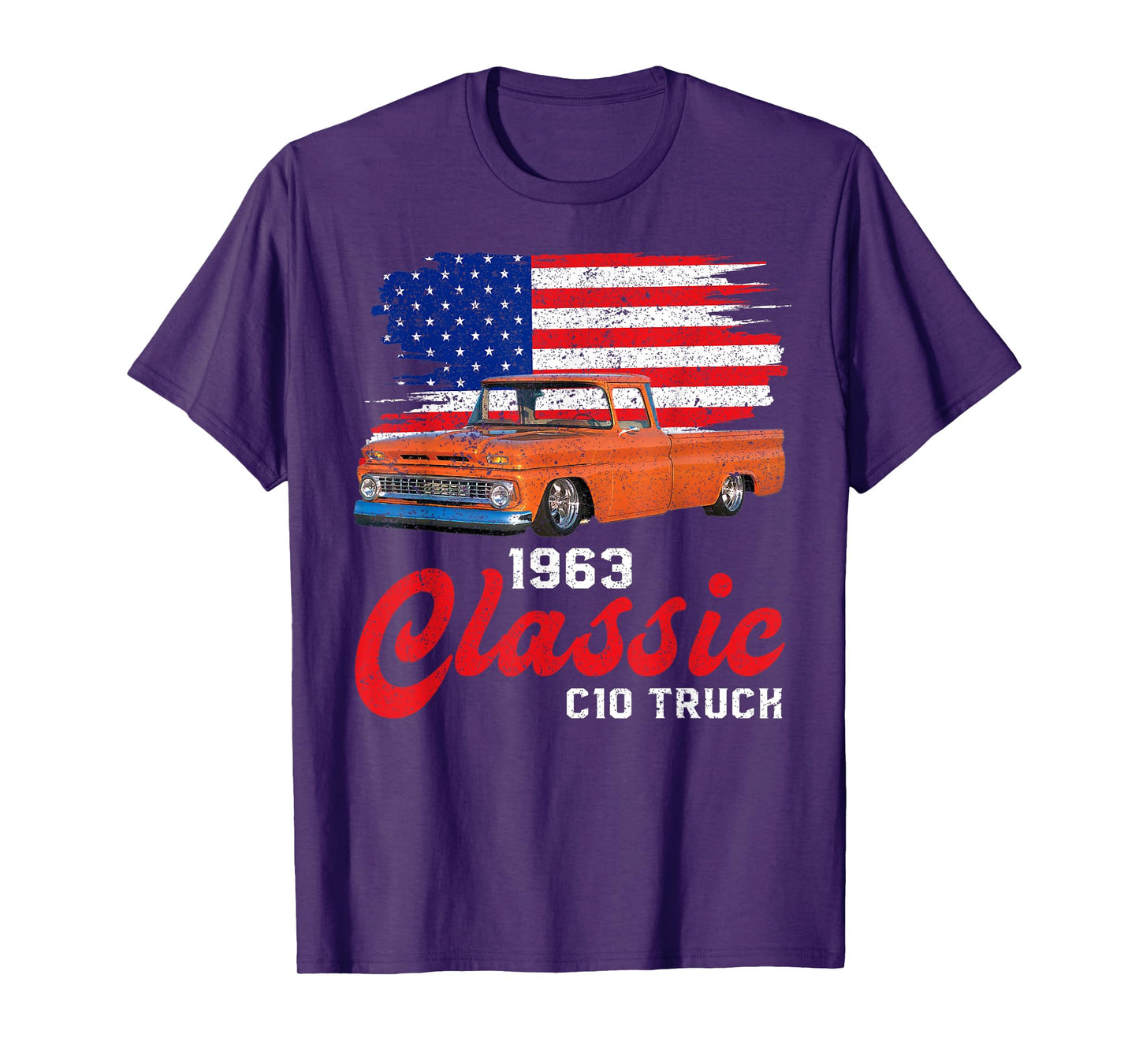 1963 63 c10 truck American Flag T-Shirt