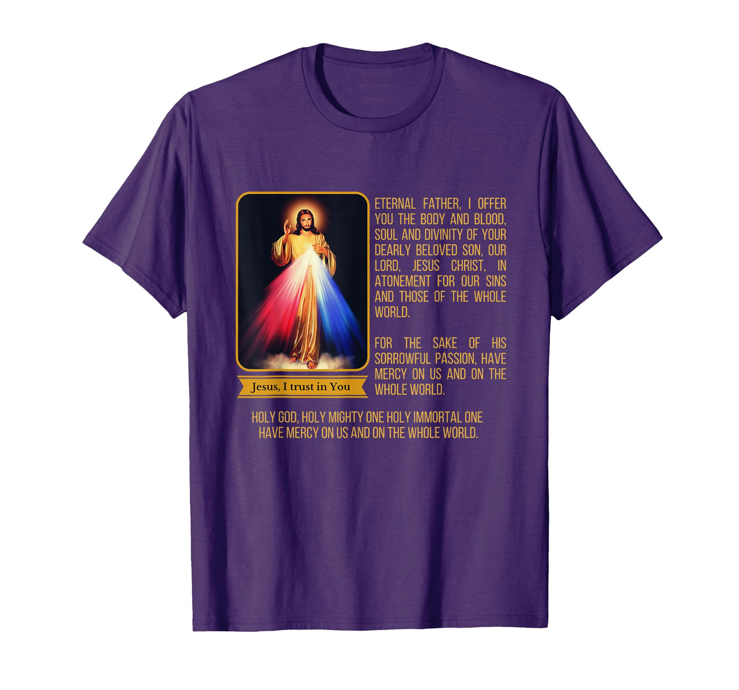 Divine Mercy Jesus Image Chaplet Novena Prayer Catholic T-Shirt
