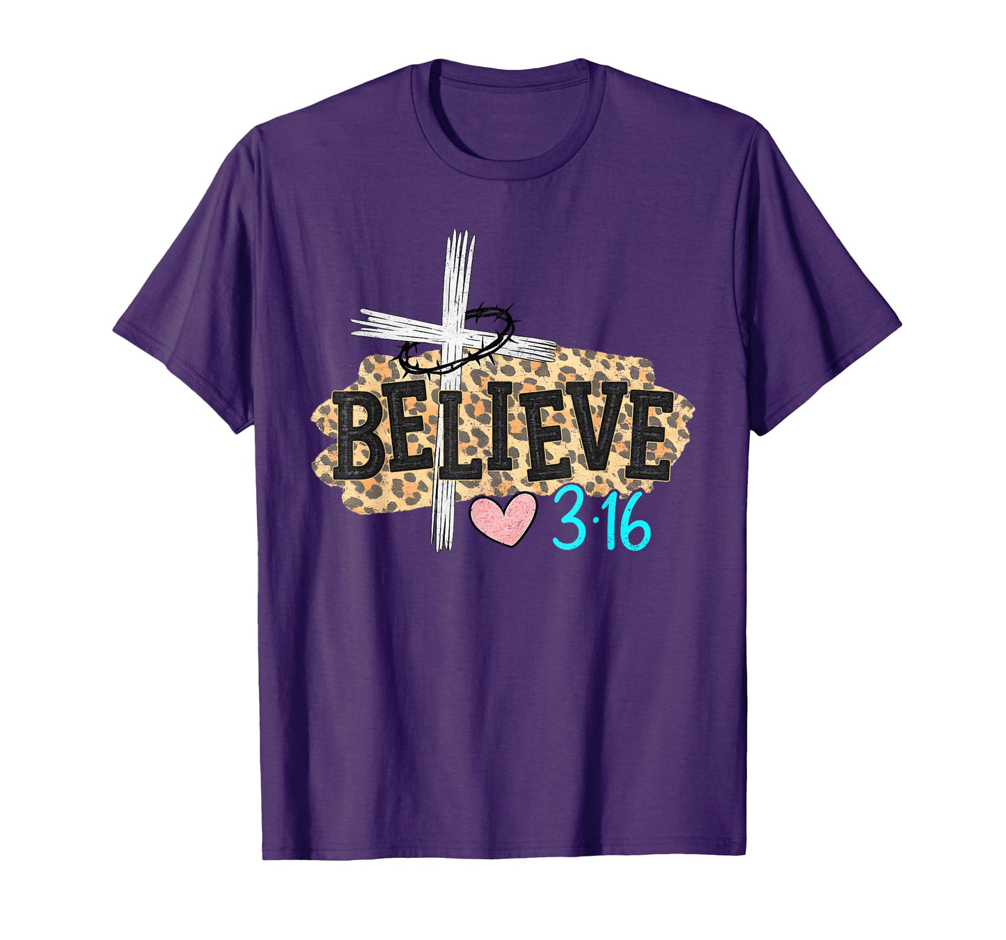 Jesus Believe Christian Cross God Faith Bible Religious Pray T-Shirt